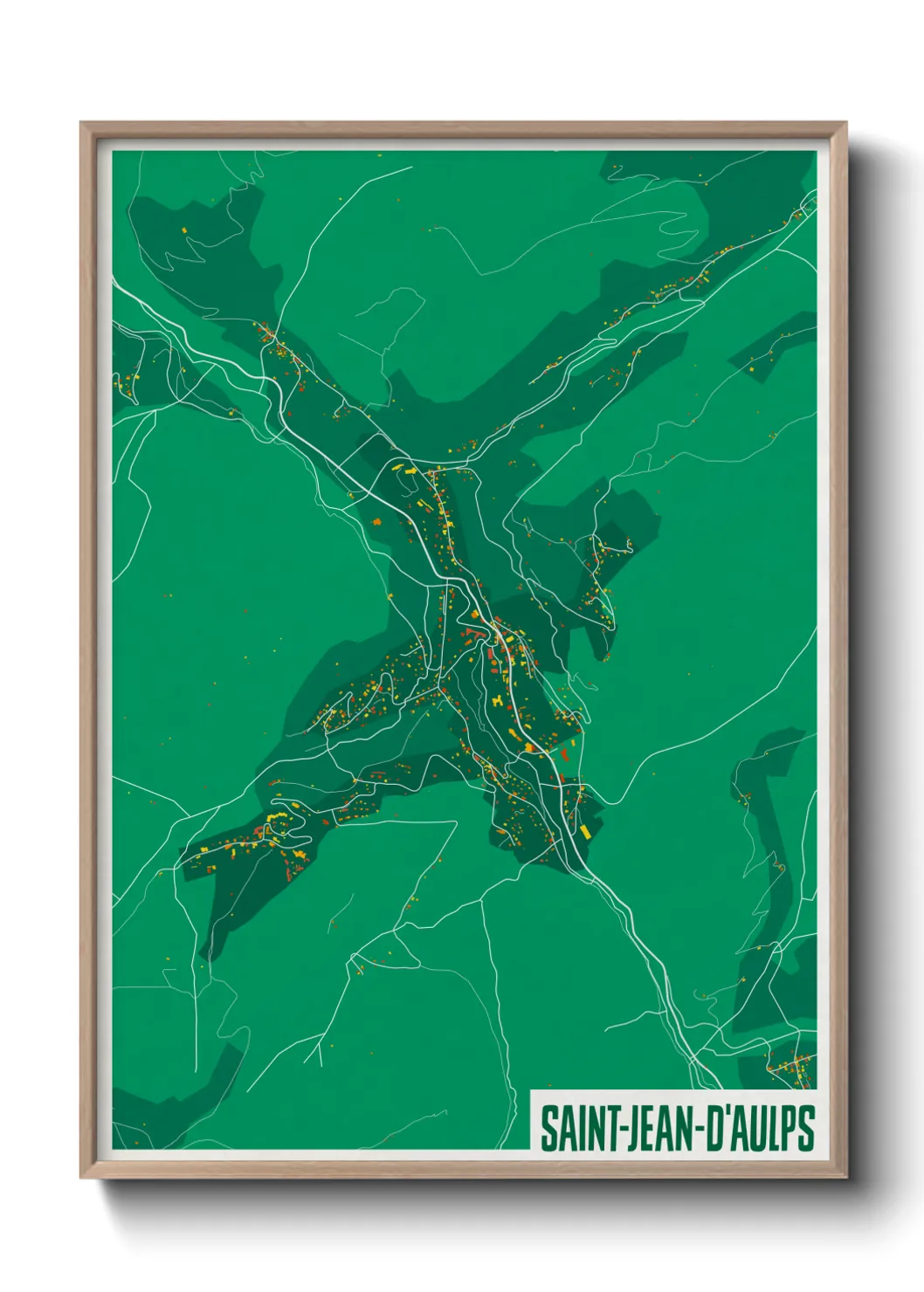 Une affiche de carte sur Saint-Jean-d'Aulps