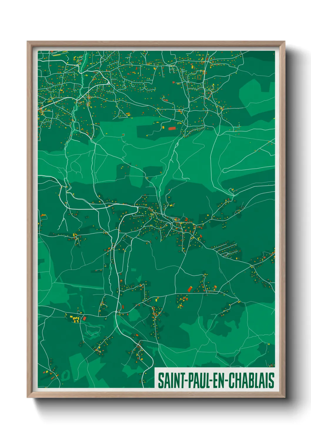 Une affiche de carte sur Saint-Paul-en-Chablais