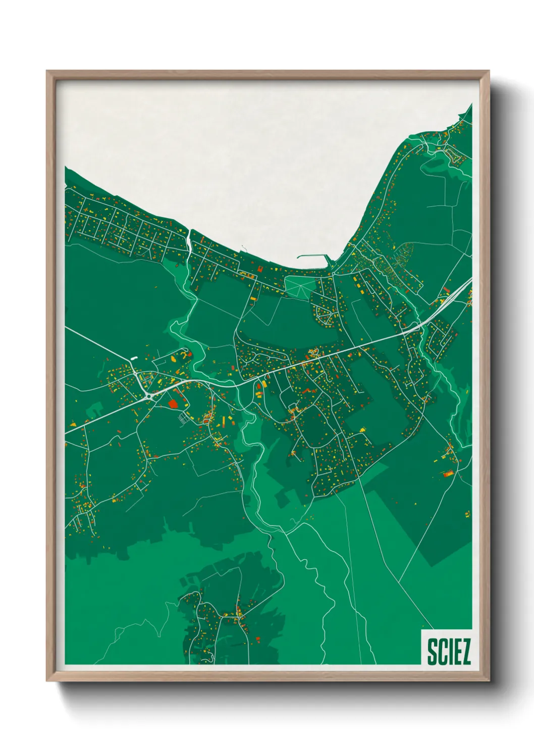 Une affiche de carte sur Sciez