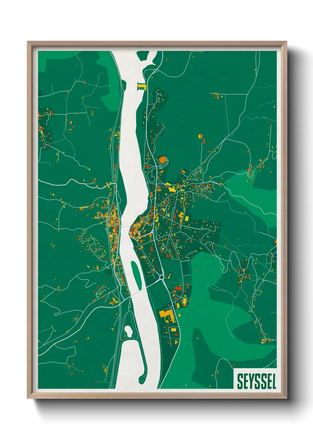 Une affiche de carte sur Seyssel