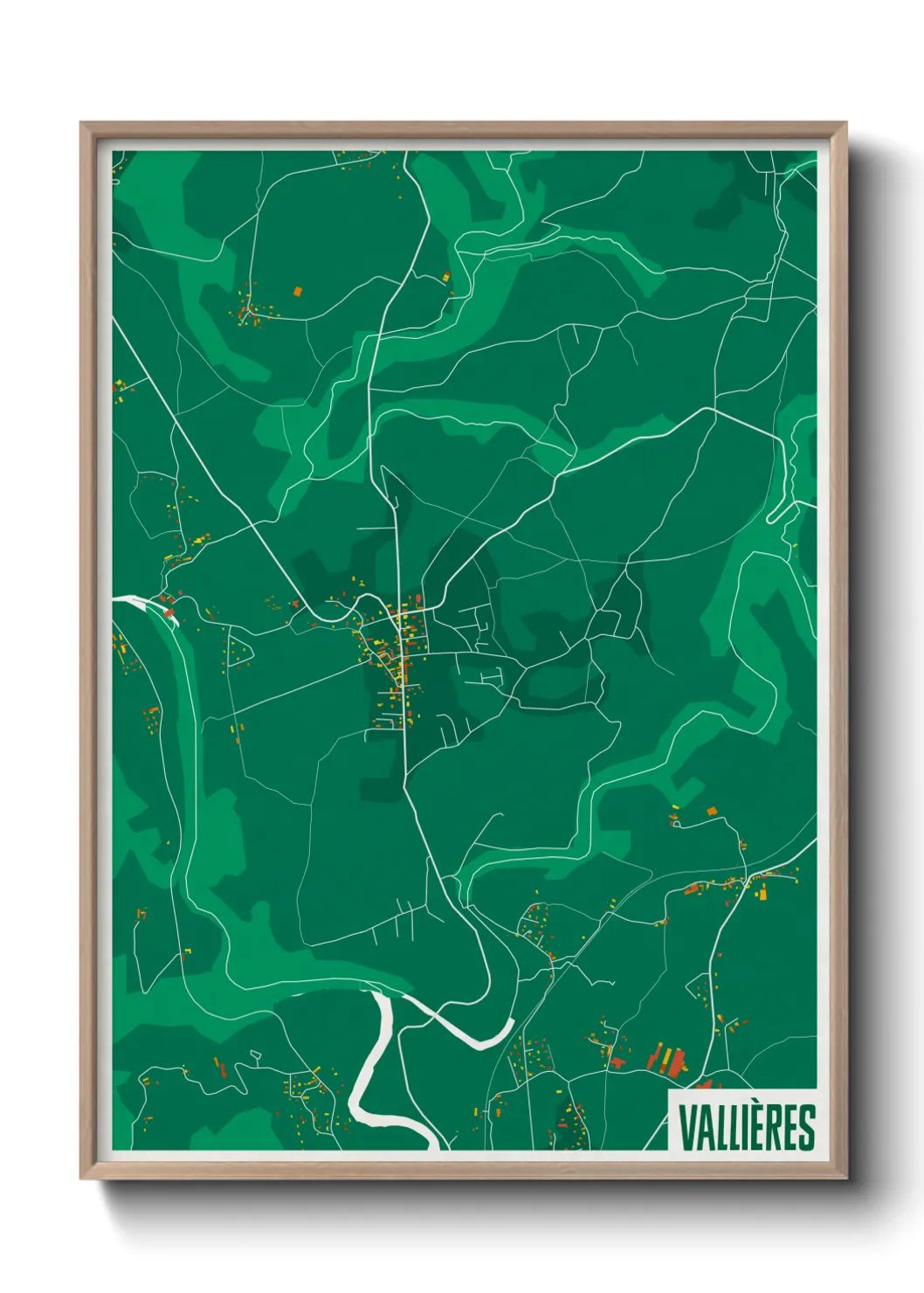 Une affiche de carte sur Vallières