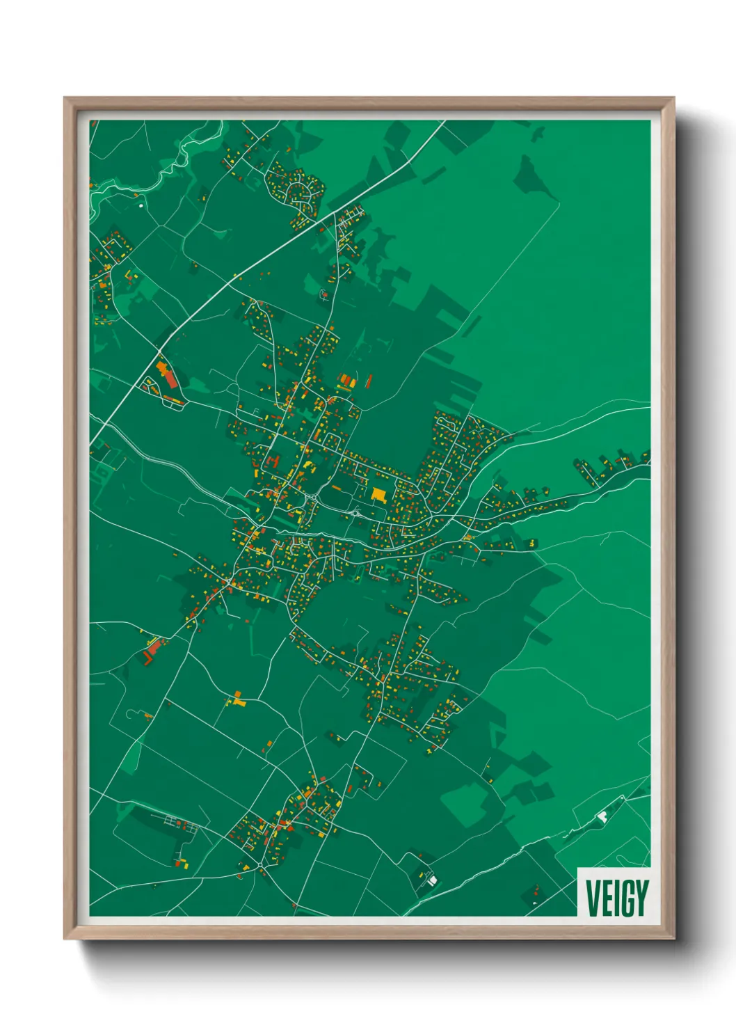 Une affiche de carte sur Veigy