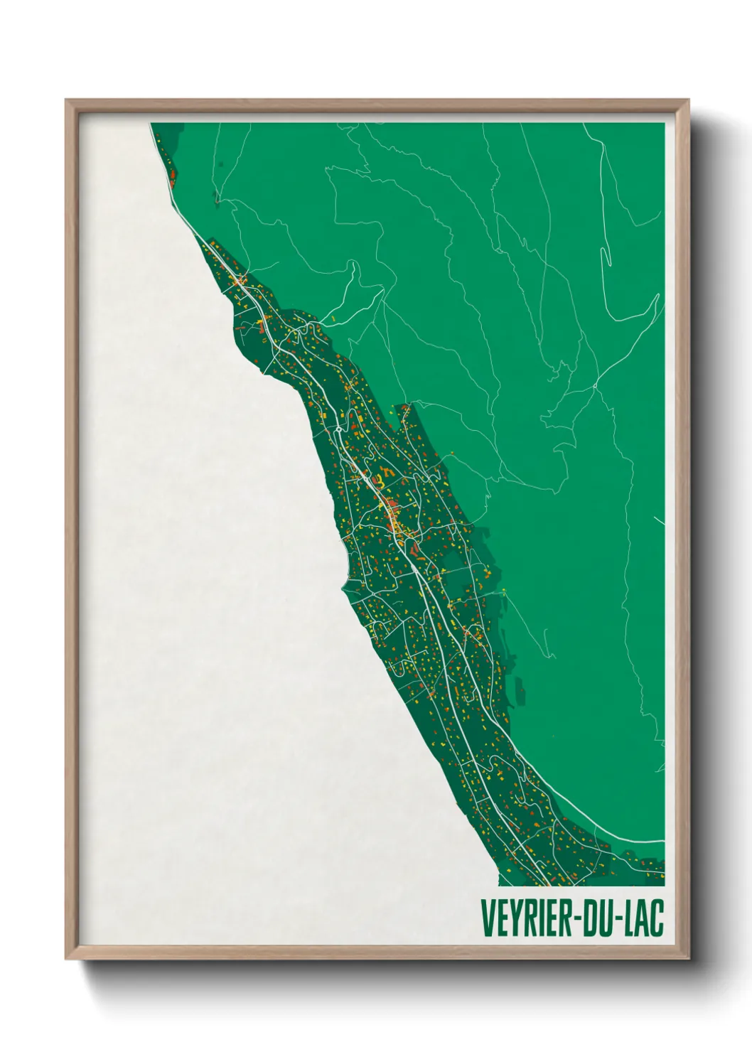 Une affiche de carte sur Veyrier-du-Lac