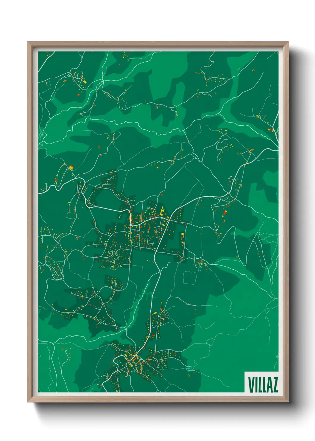 Une affiche de carte sur Villaz