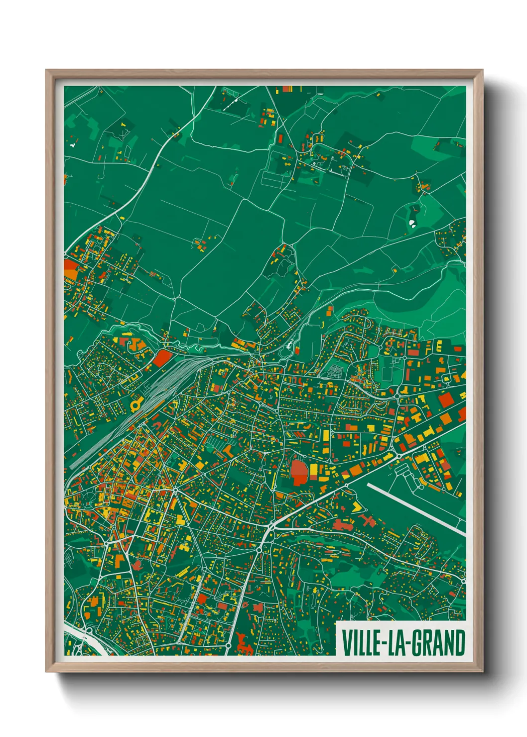 Une affiche de carte sur Ville-la-Grand