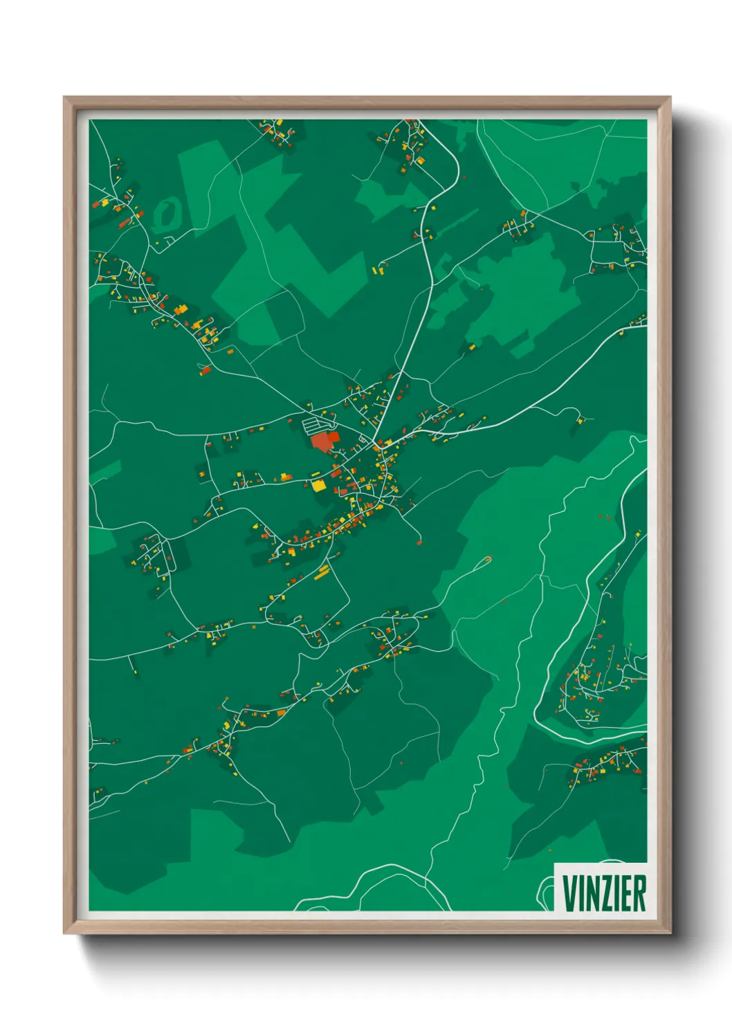 Une affiche de carte sur Vinzier