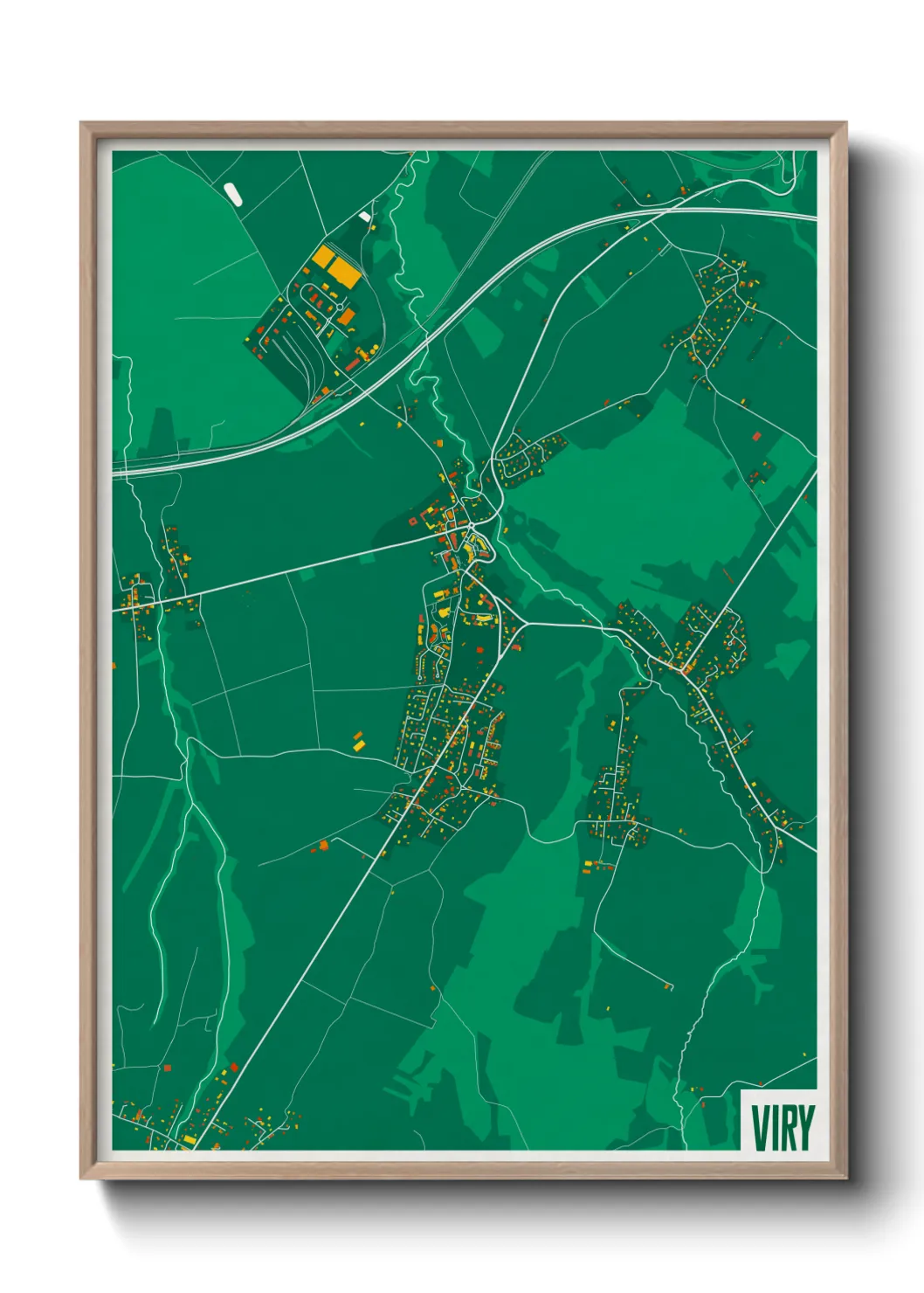 Une affiche de carte sur Viry