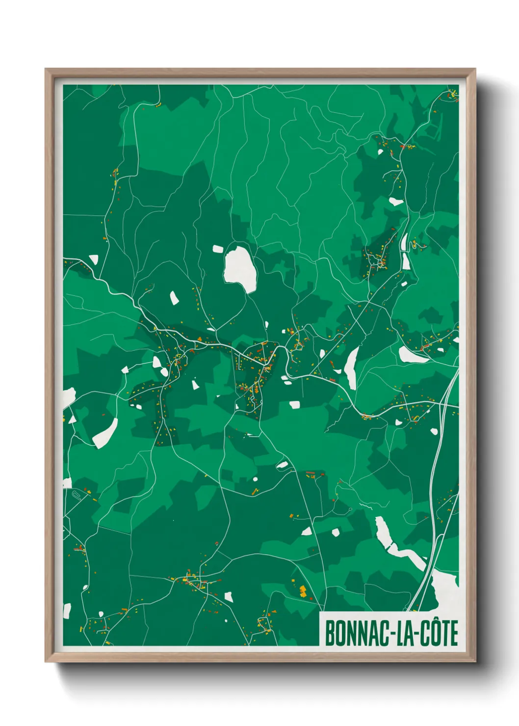 Une affiche de carte sur Bonnac-la-Côte