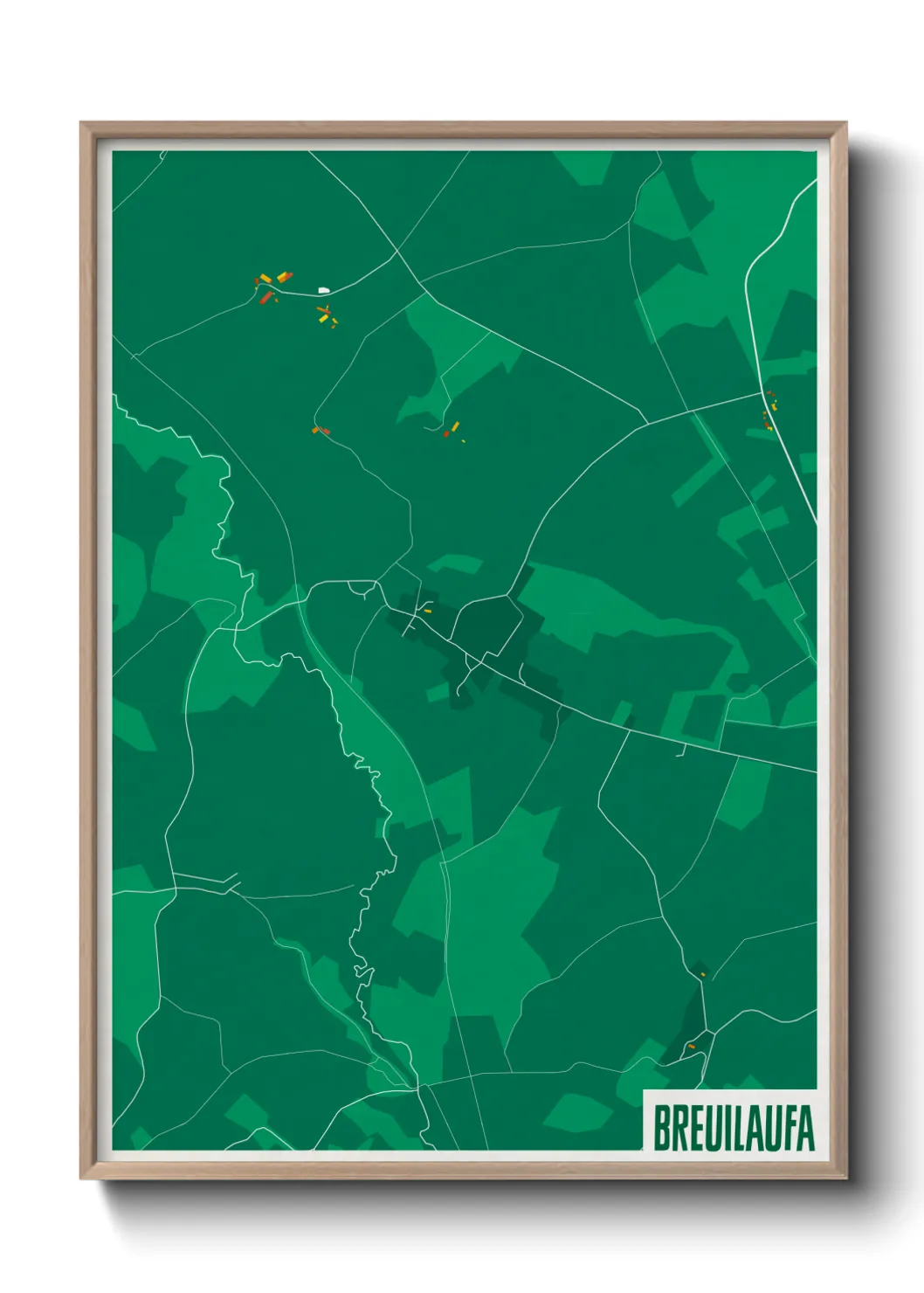 Une affiche de carte sur Breuilaufa