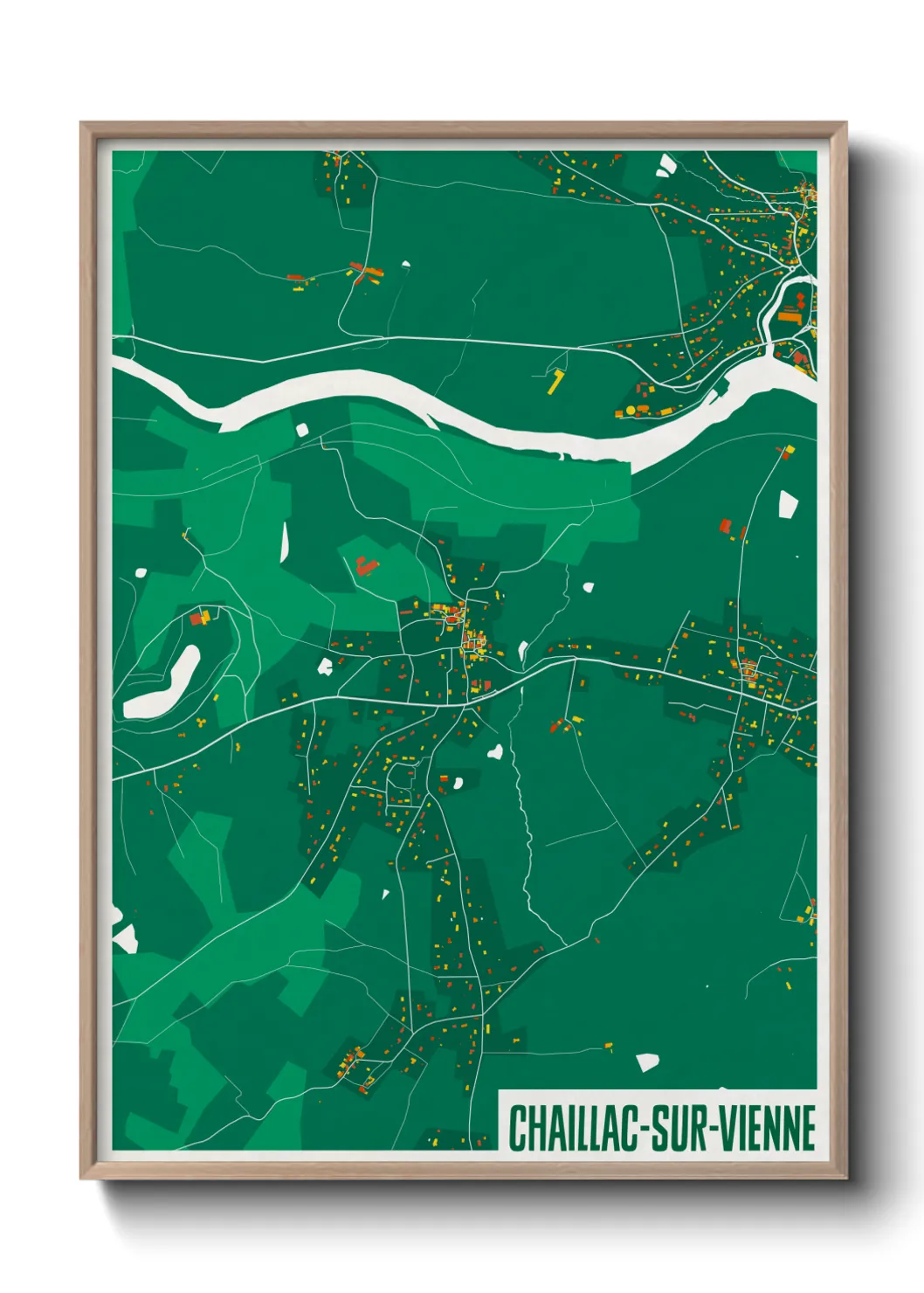 Une affiche de carte sur Chaillac-sur-Vienne