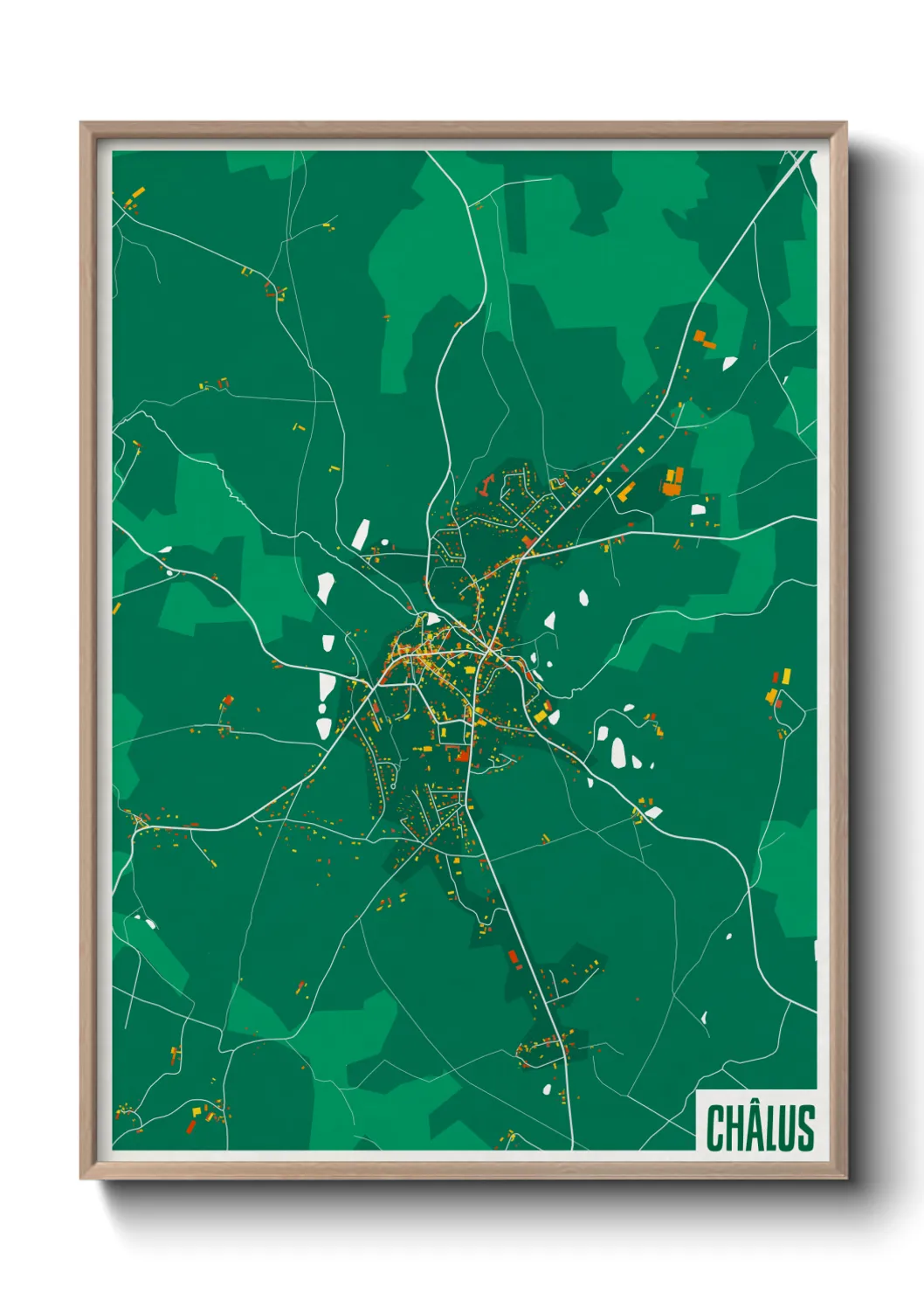 Une affiche de carte sur Châlus