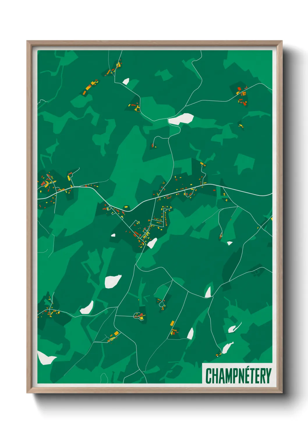 Une affiche de carte sur Champnétery