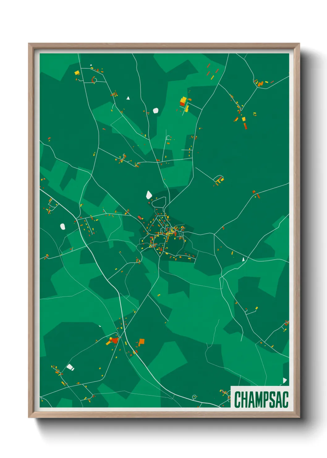 Une affiche de carte sur Champsac