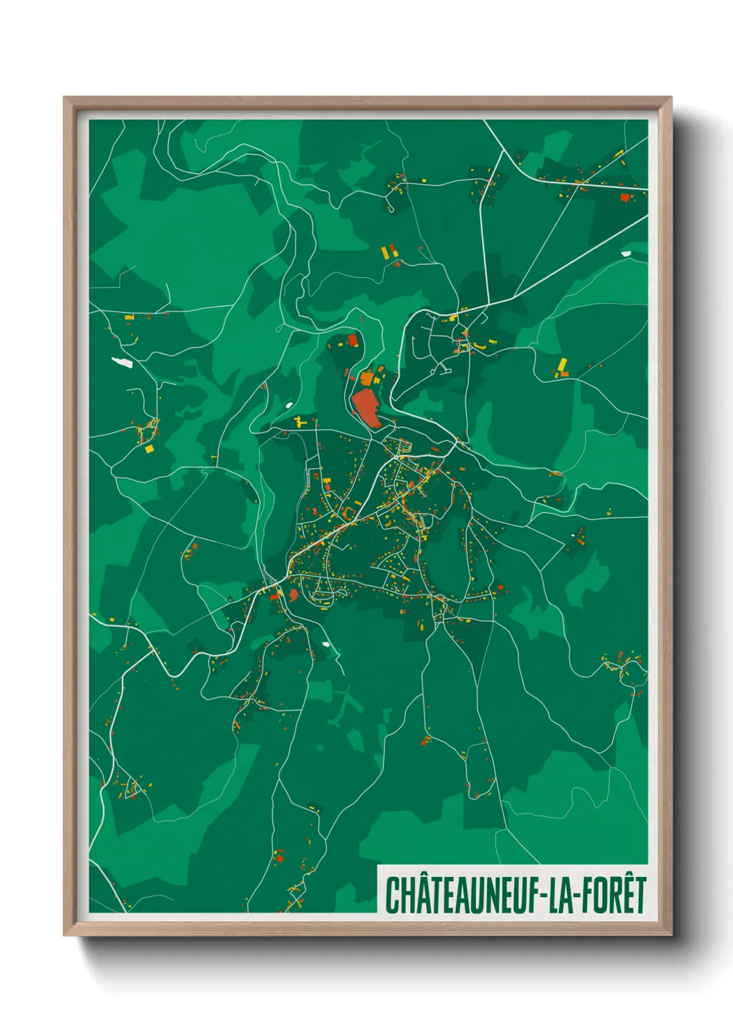 Une affiche de carte sur Châteauneuf-la-Forêt