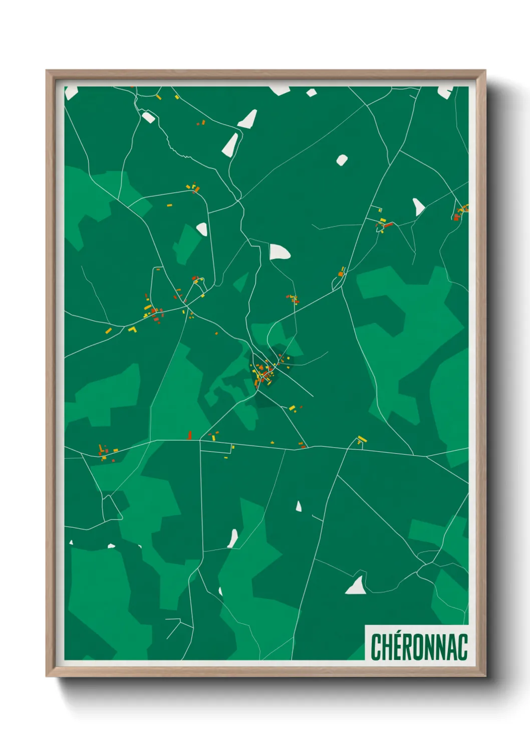 Une affiche de carte sur Chéronnac
