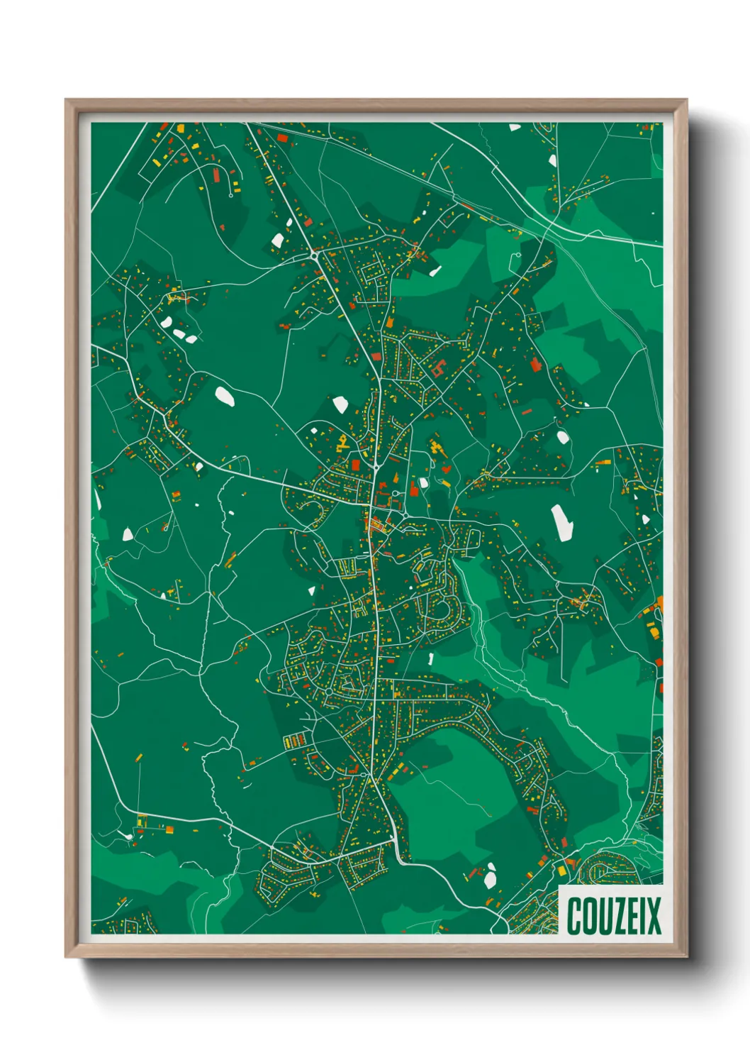 Une affiche de carte sur Couzeix