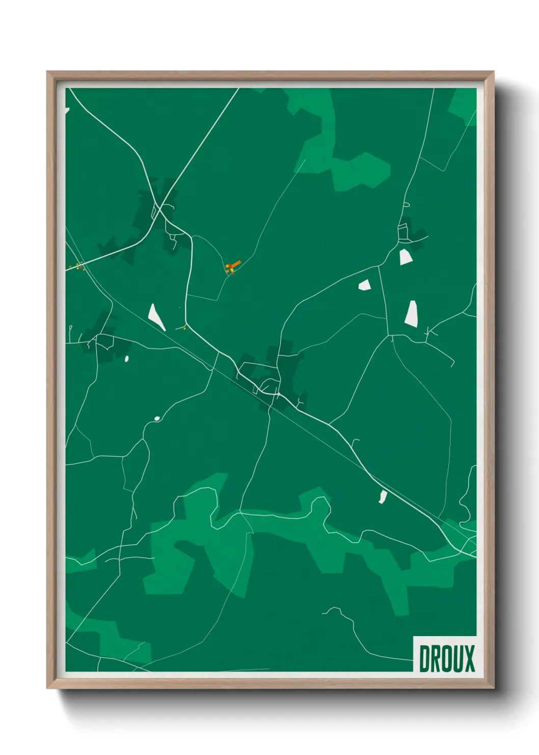 Une affiche de carte sur Droux