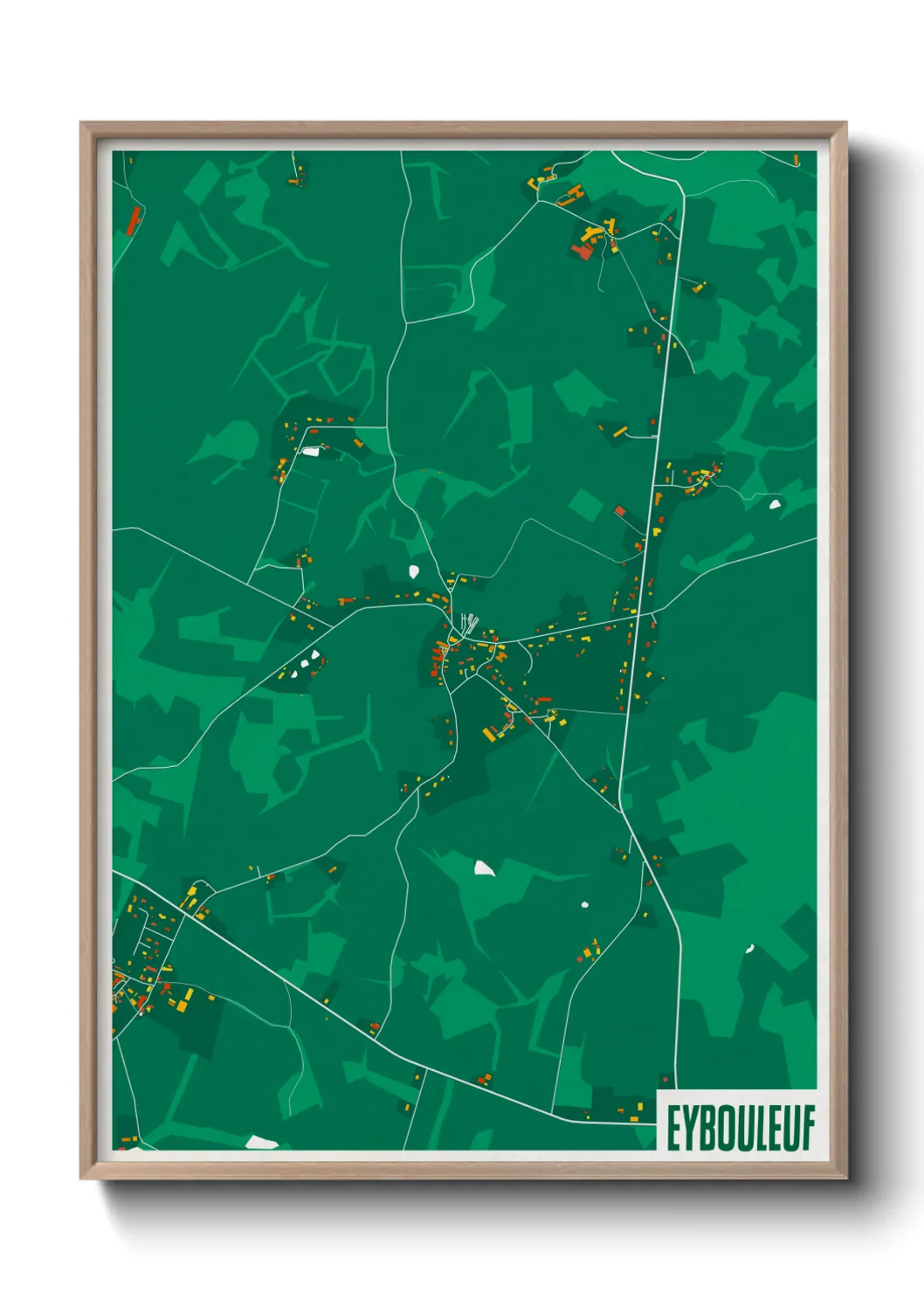 Une affiche de carte sur Eybouleuf