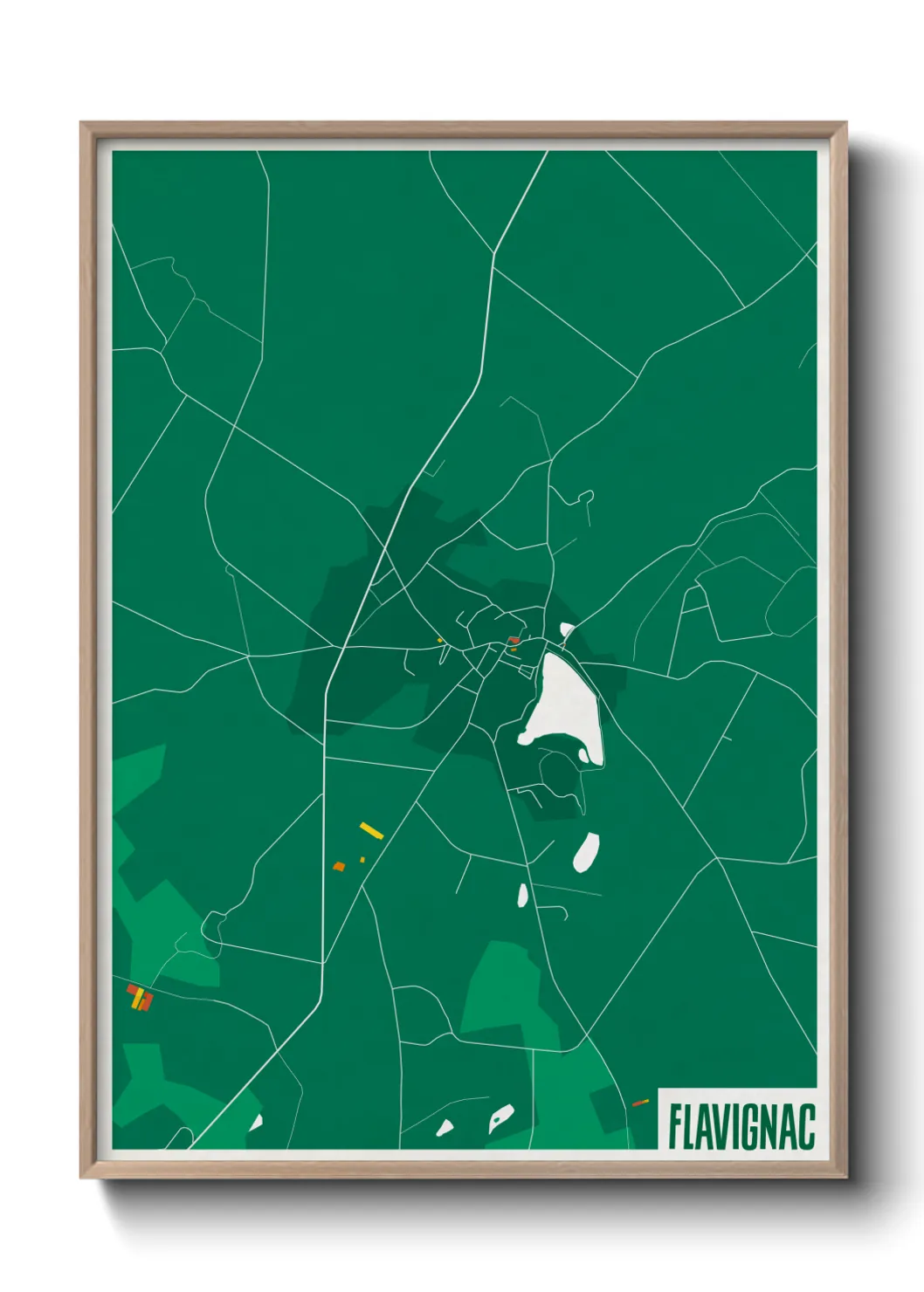 Une affiche de carte sur Flavignac