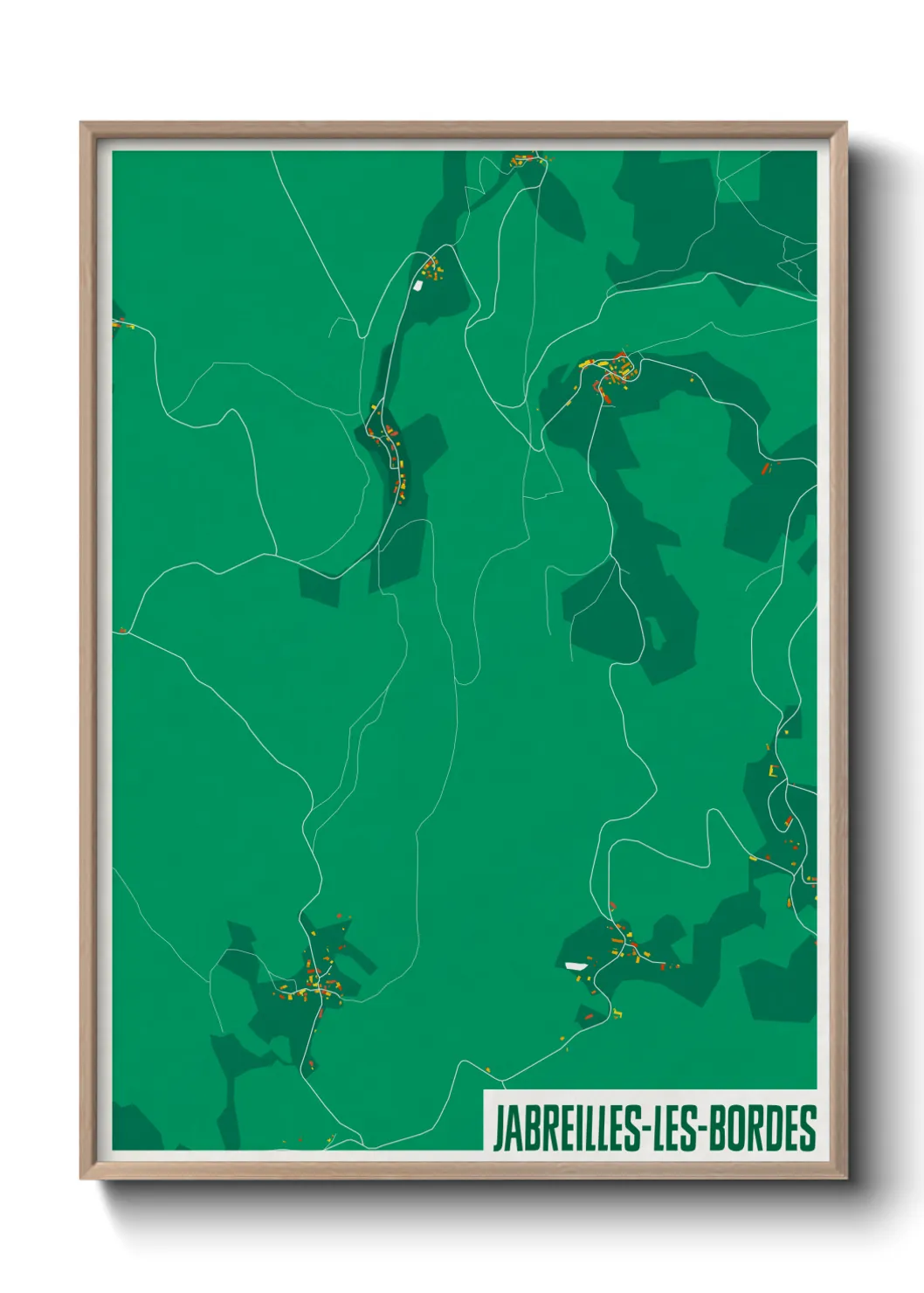 Une affiche de carte sur Jabreilles-les-Bordes