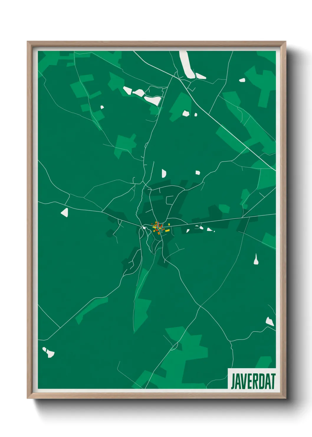 Une affiche de carte sur Javerdat