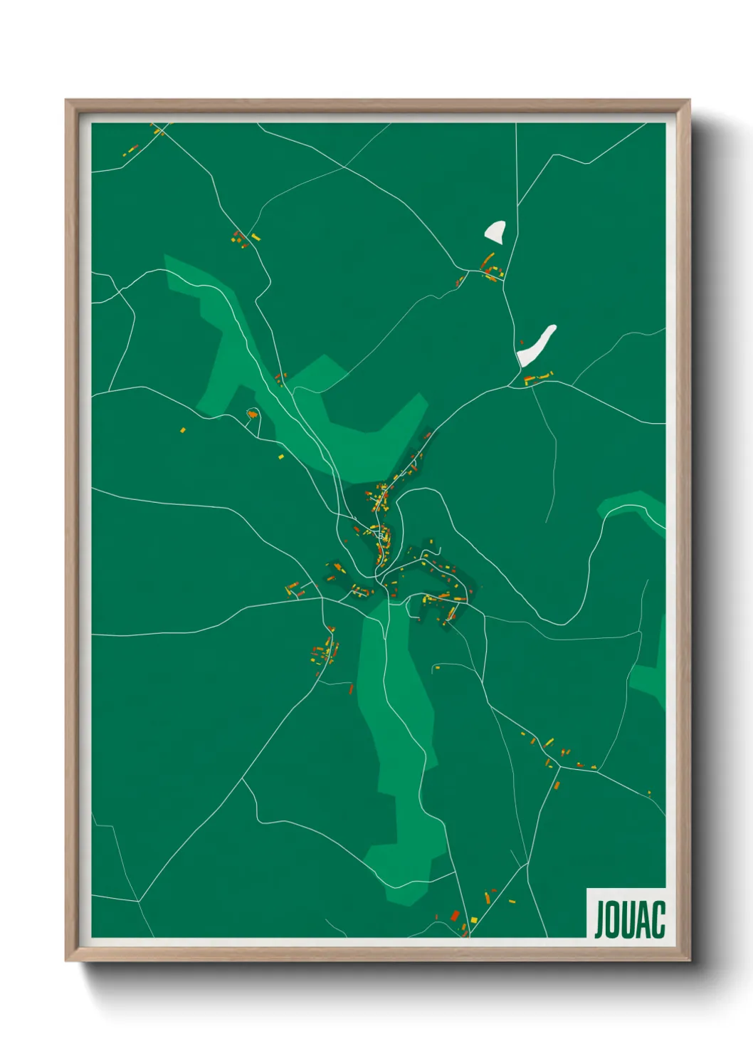 Une affiche de carte sur Jouac