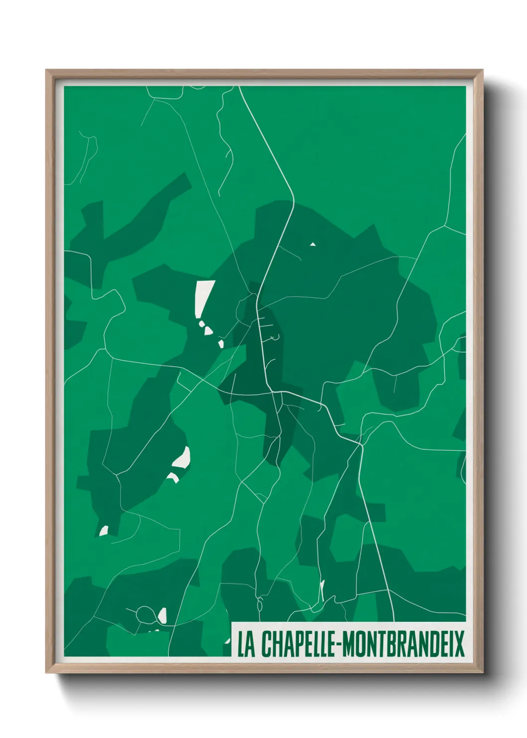 Une affiche de carte sur La Chapelle-Montbrandeix