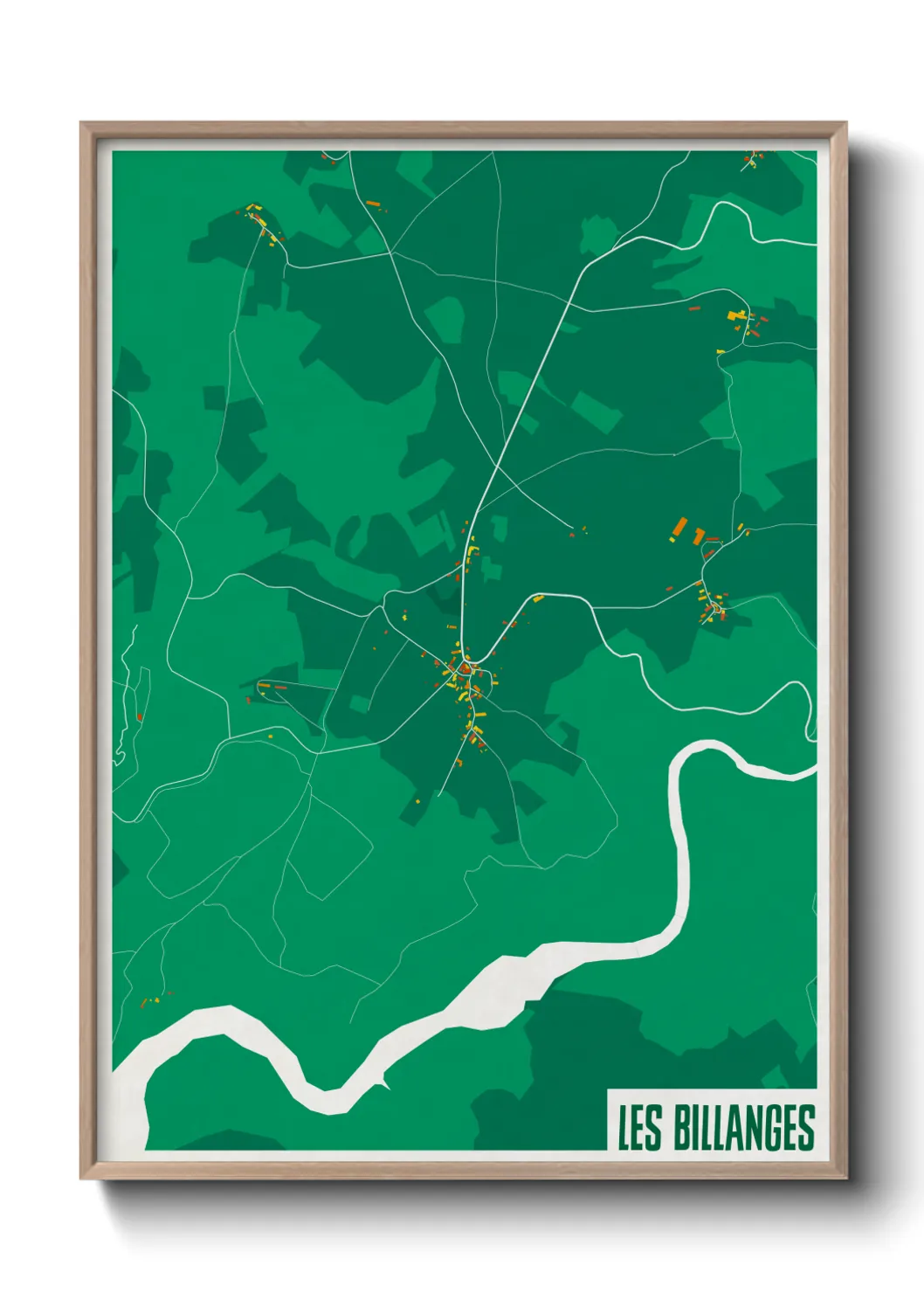 Une affiche de carte sur Les Billanges