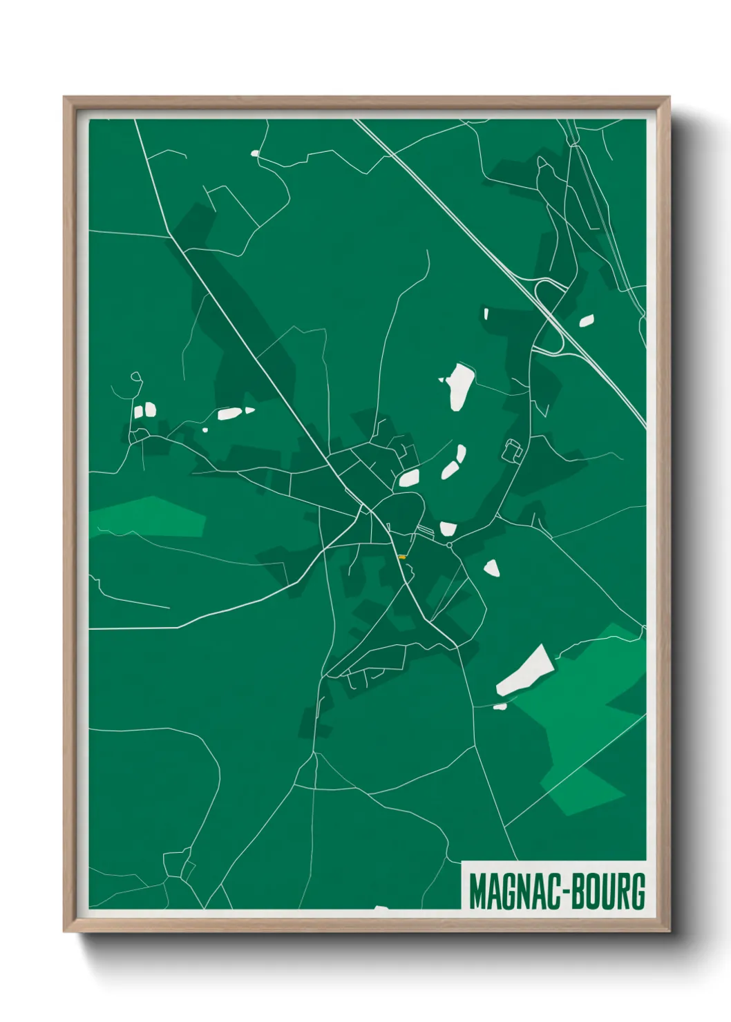 Une affiche de carte sur Magnac-Bourg