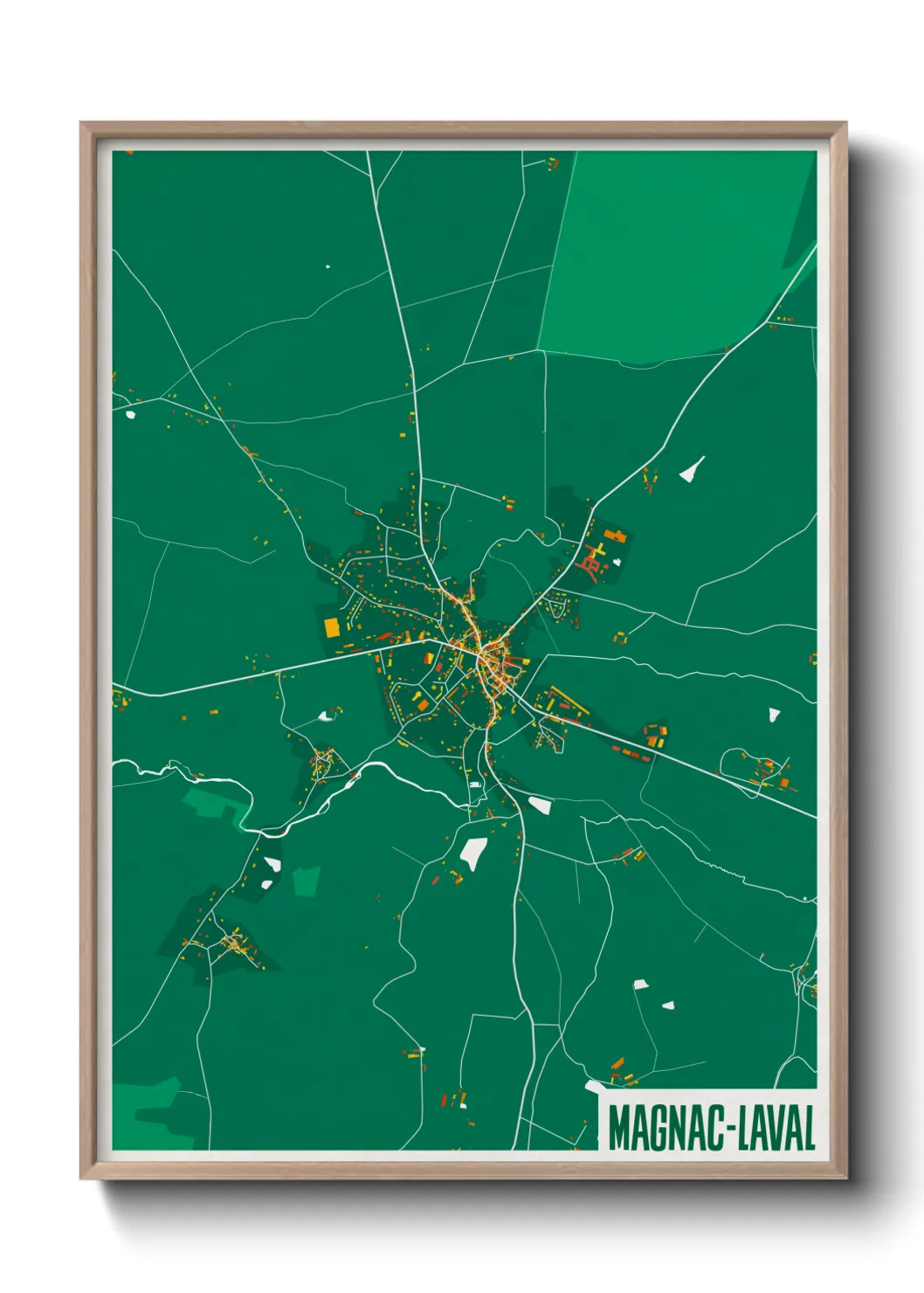 Une affiche de carte sur Magnac-Laval