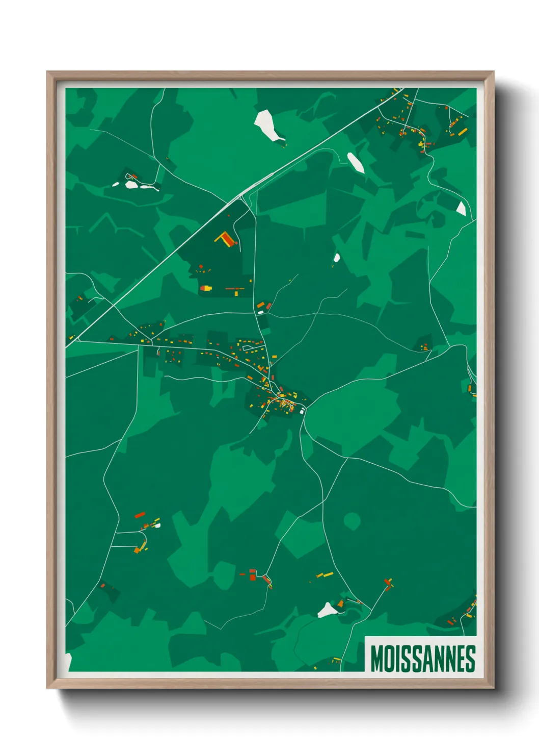 Une affiche de carte sur Moissannes