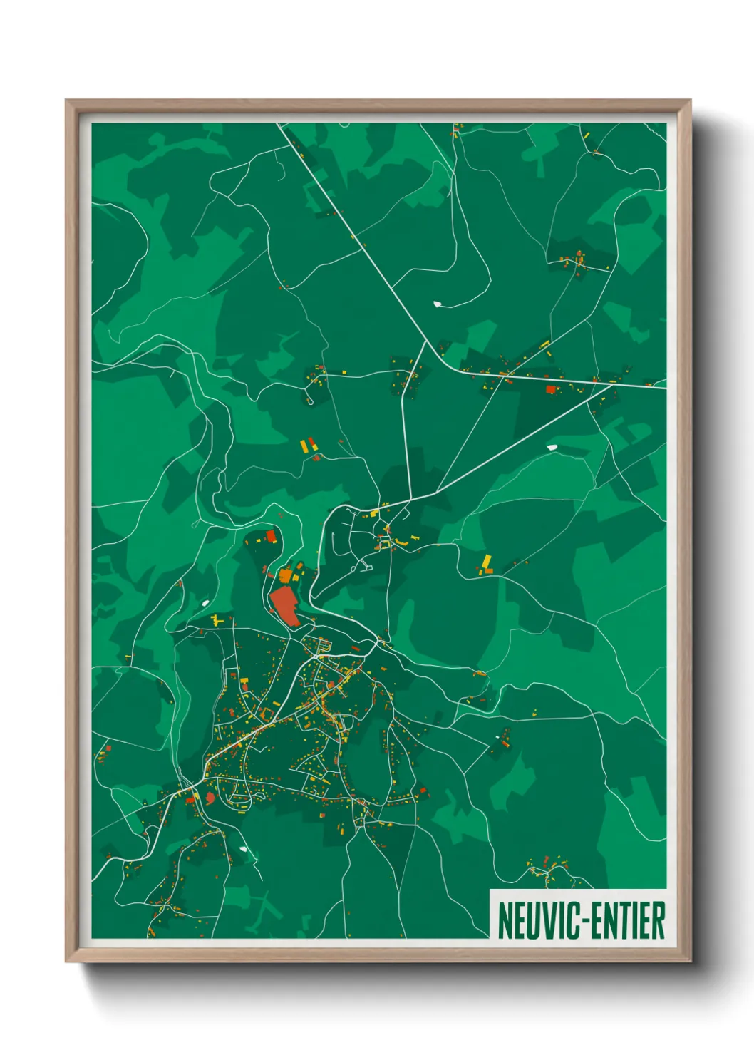 Une affiche de carte sur Neuvic-Entier