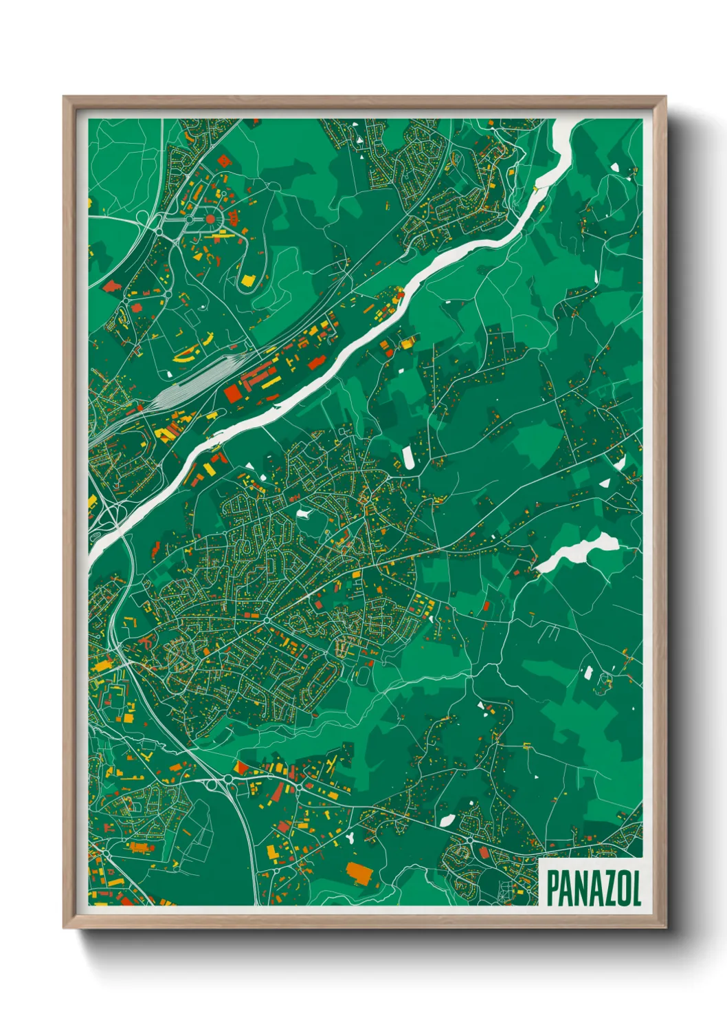 Une affiche de carte sur Panazol