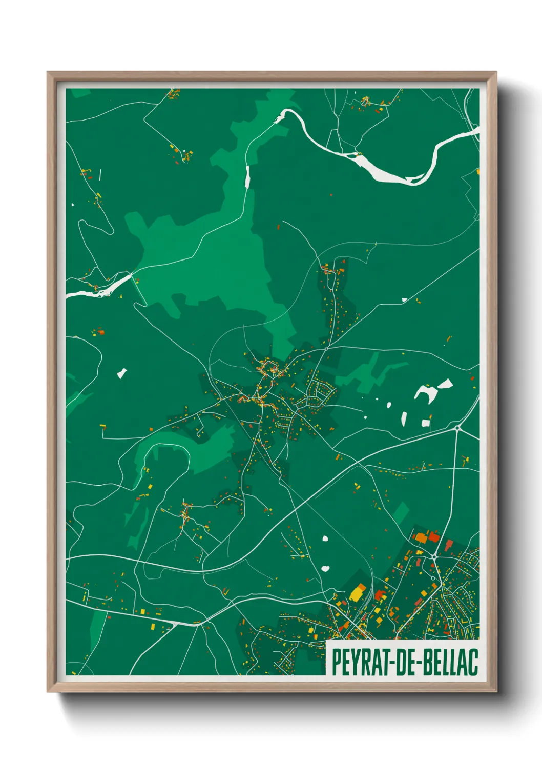 Une affiche de carte sur Peyrat-de-Bellac