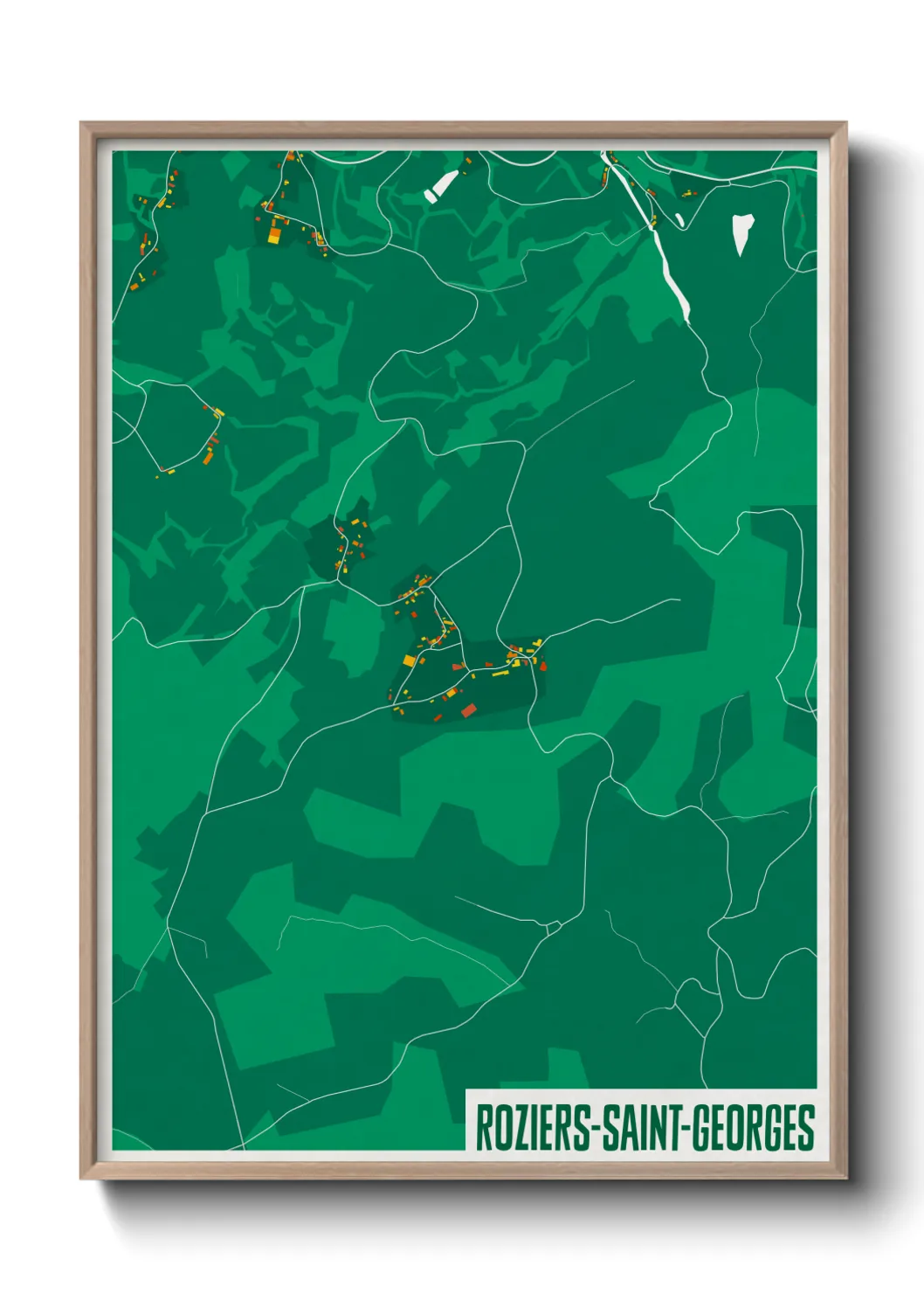 Une affiche de carte sur Roziers-Saint-Georges