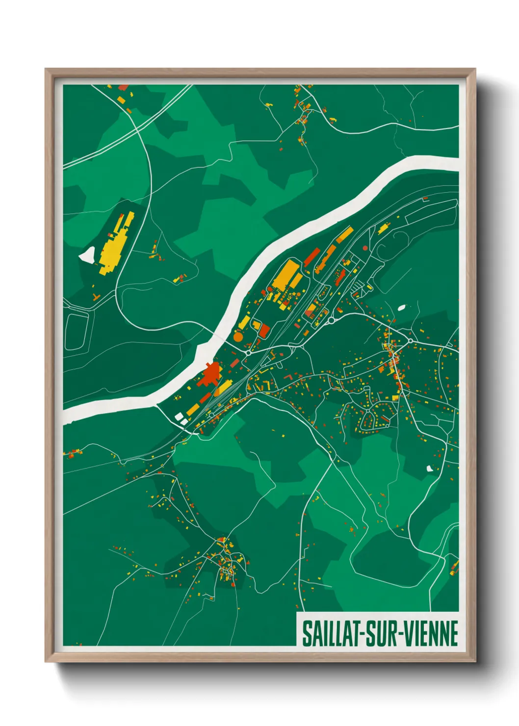 Une affiche de carte sur Saillat-sur-Vienne