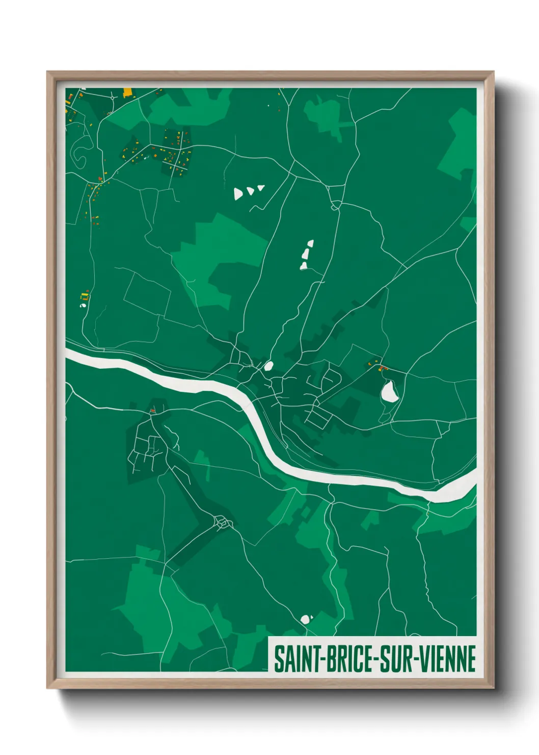 Une affiche de carte sur Saint-Brice-sur-Vienne