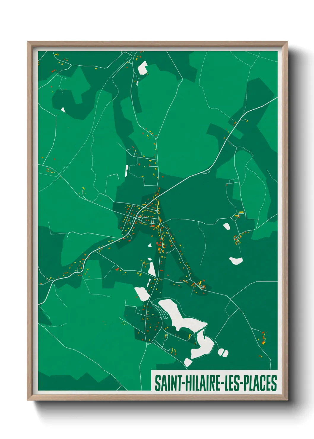 Une affiche de carte sur Saint-Hilaire-les-Places