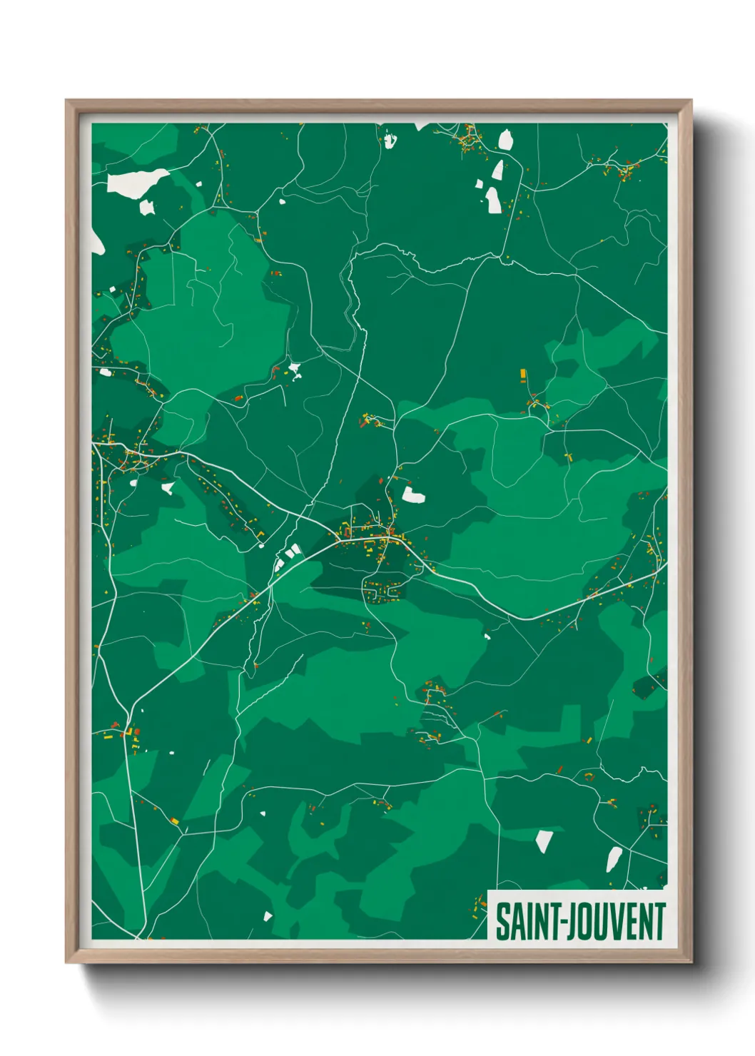 Une affiche de carte sur Saint-Jouvent