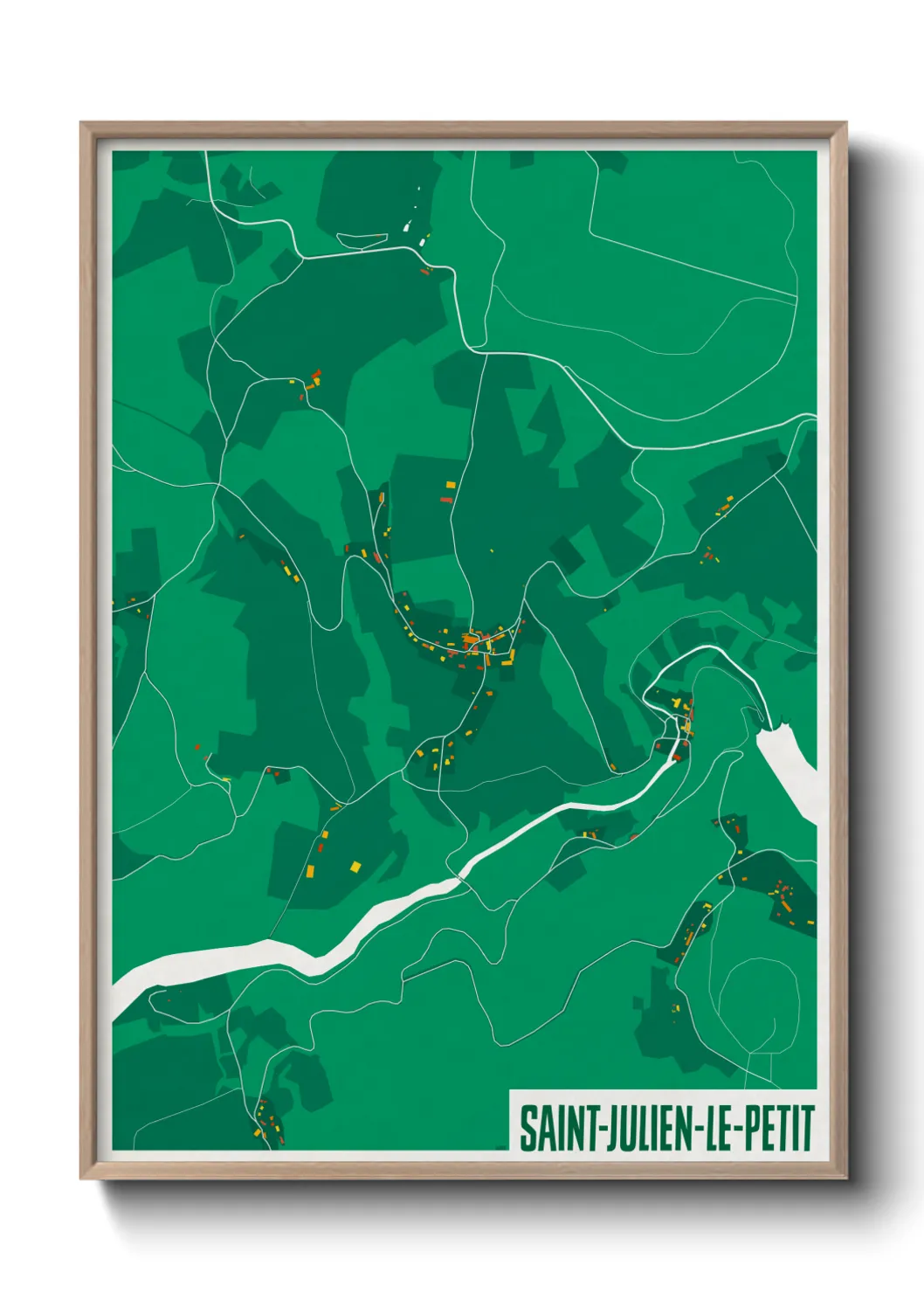 Une affiche de carte sur Saint-Julien-le-Petit