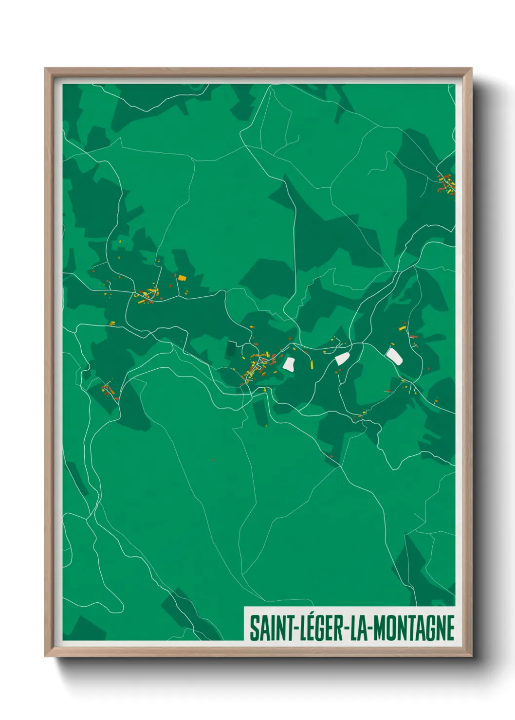 Une affiche de carte sur Saint-Léger-la-Montagne