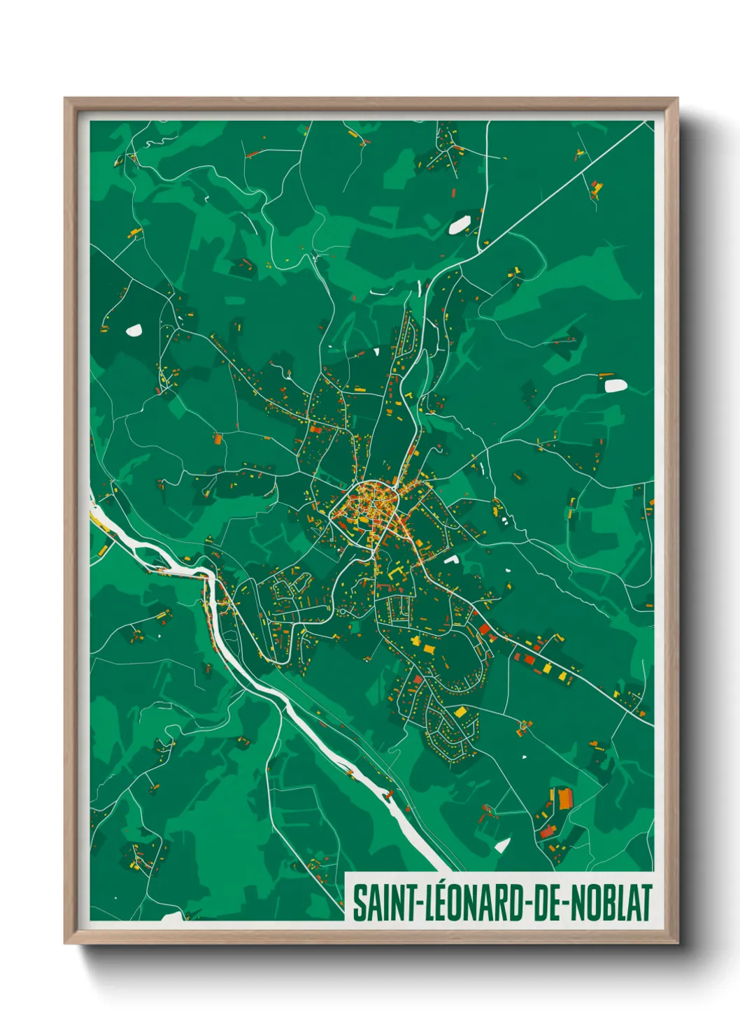Une affiche de carte sur Saint-Léonard-de-Noblat