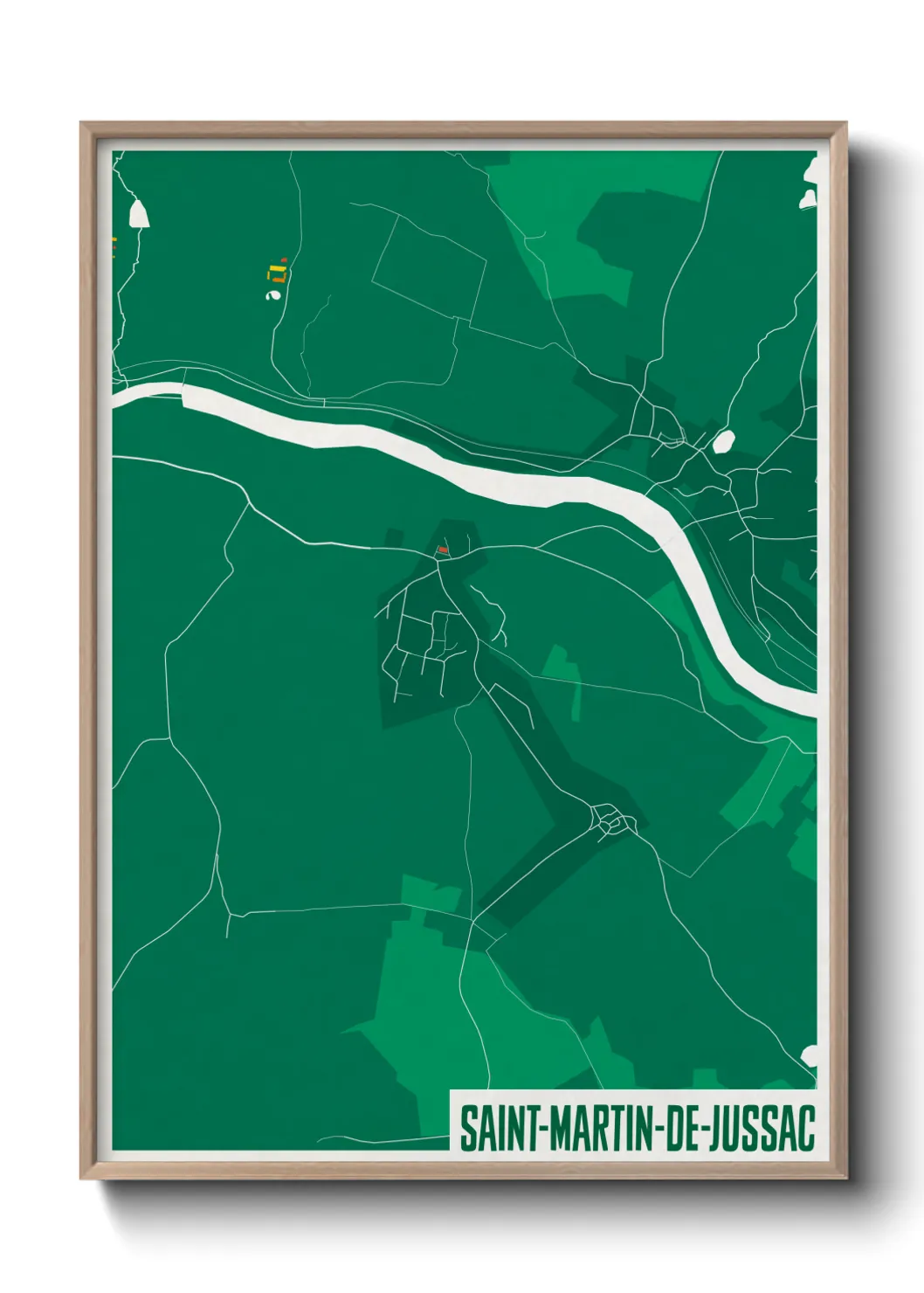 Une affiche de carte sur Saint-Martin-de-Jussac