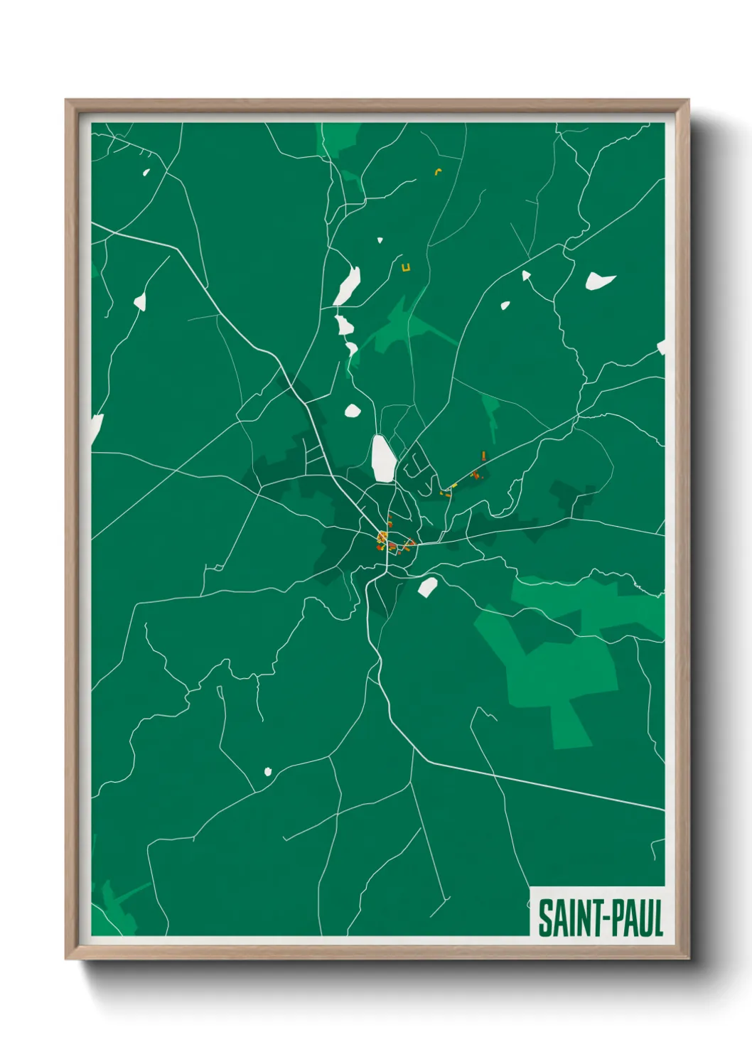 Une affiche de carte sur Saint-Paul