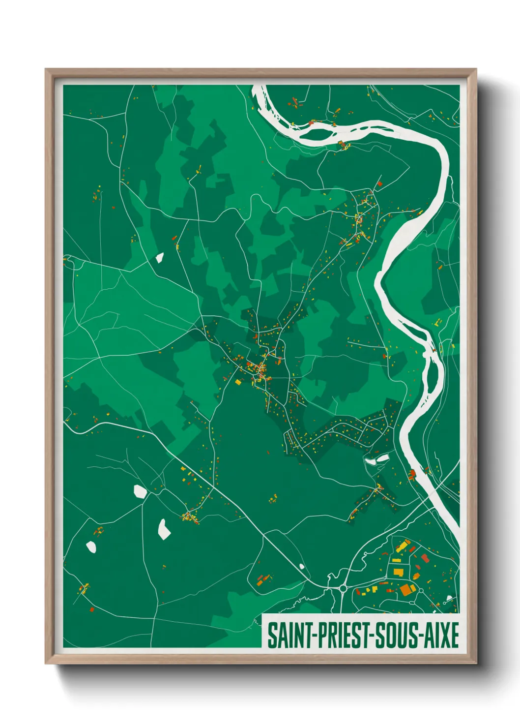 Une affiche de carte sur Saint-Priest-sous-Aixe