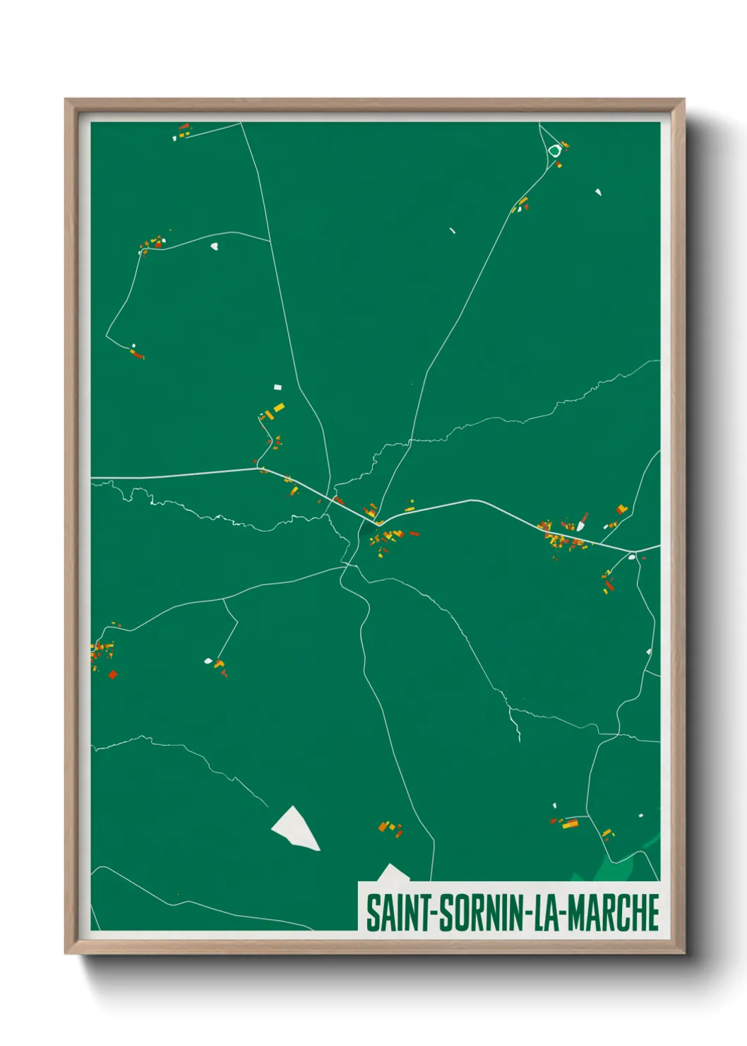 Une affiche de carte sur Saint-Sornin-la-Marche