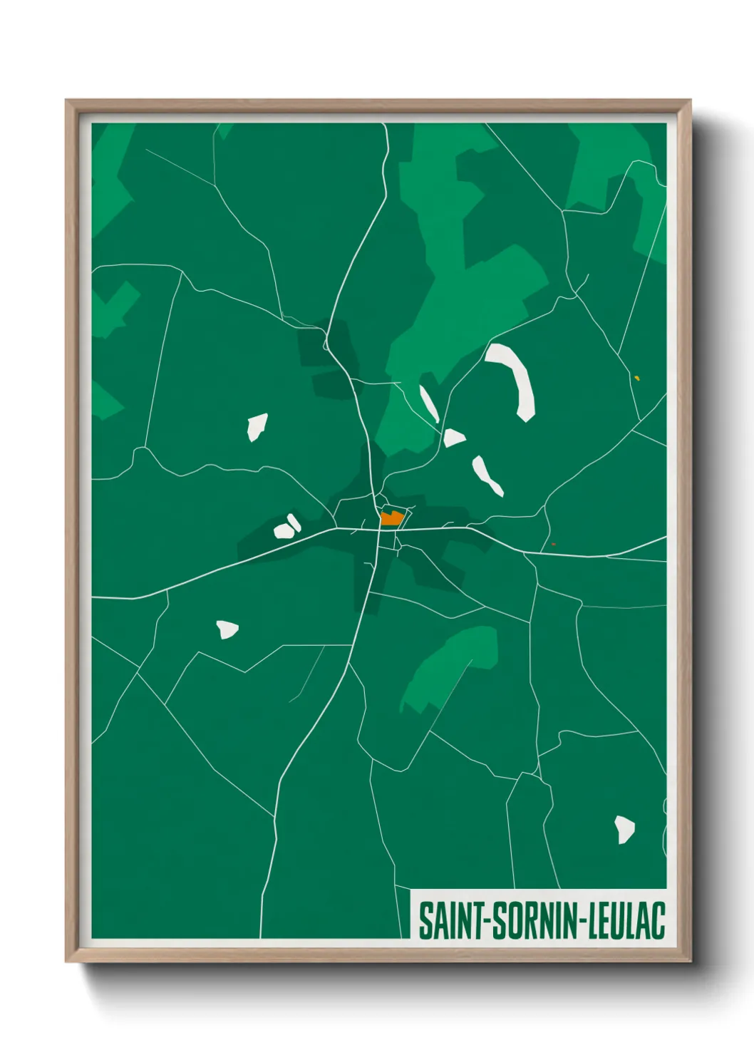 Une affiche de carte sur Saint-Sornin-Leulac