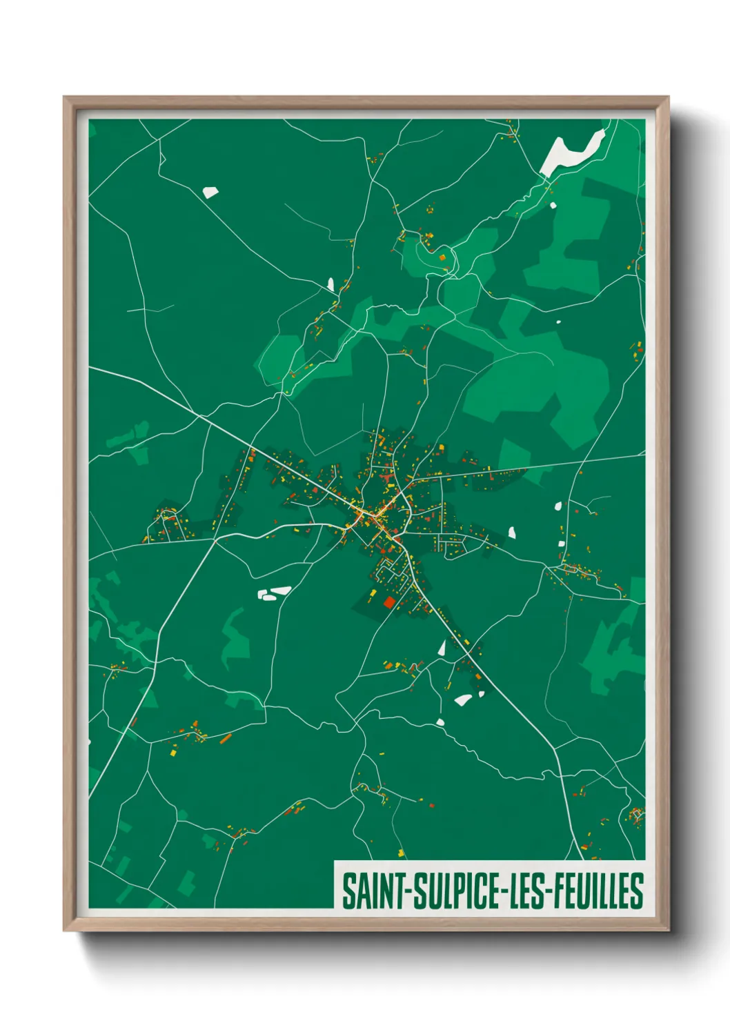 Un poster carteSaint-Sulpice-les-Feuilles