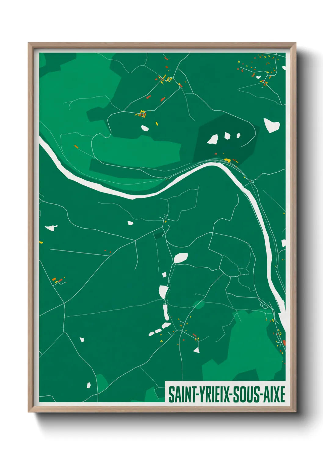 Une affiche de carte sur Saint-Yrieix-sous-Aixe