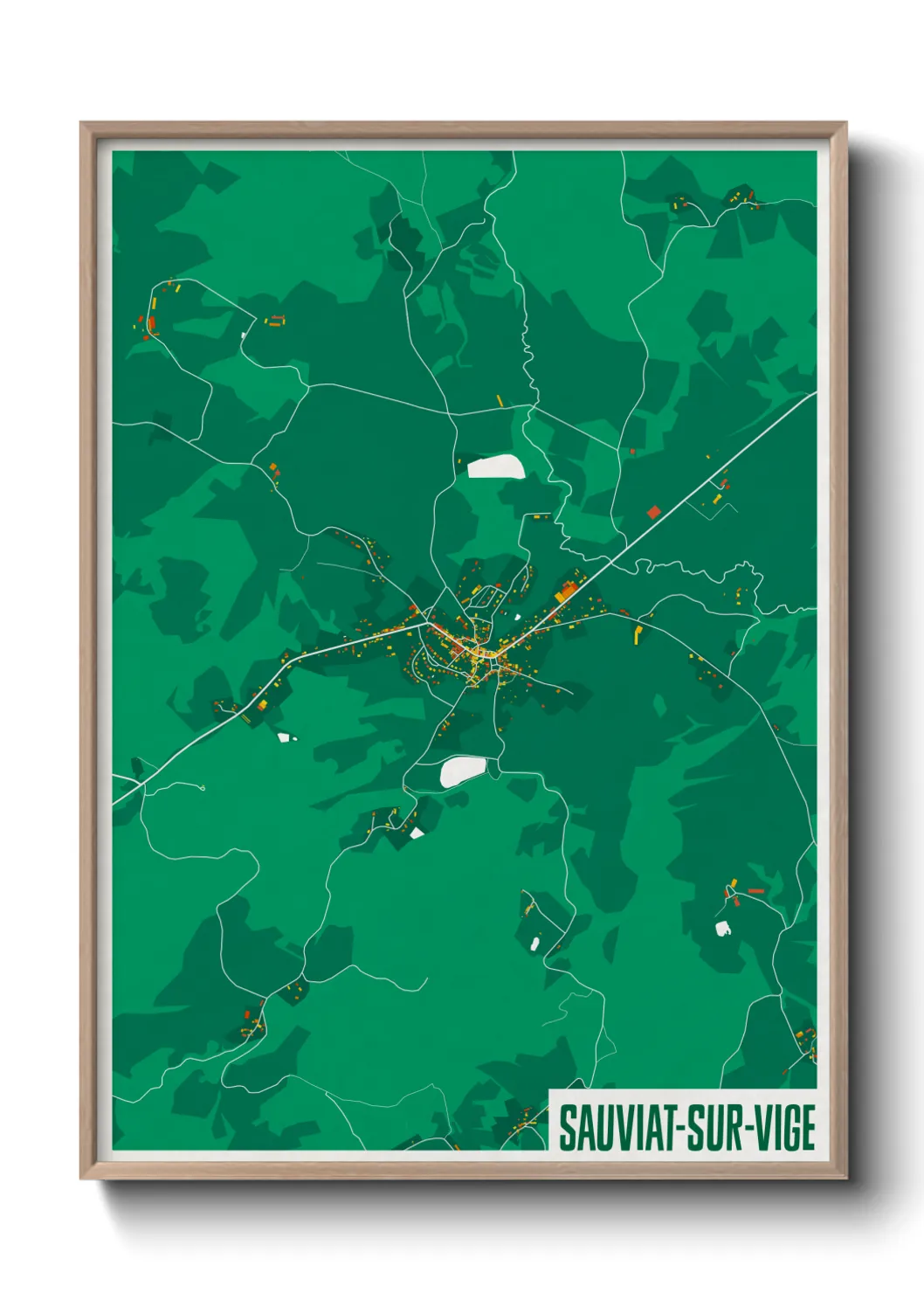 Une affiche de carte sur Sauviat-sur-Vige